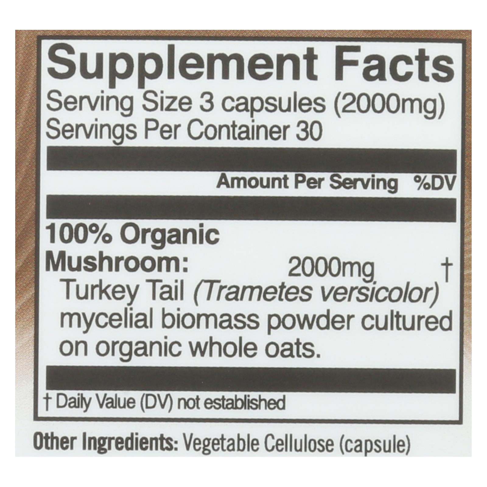 Organic Mushroom Nutrition - Mush Sprfd Turkey Tail - 1 Each - 90 Ct - Maras Green