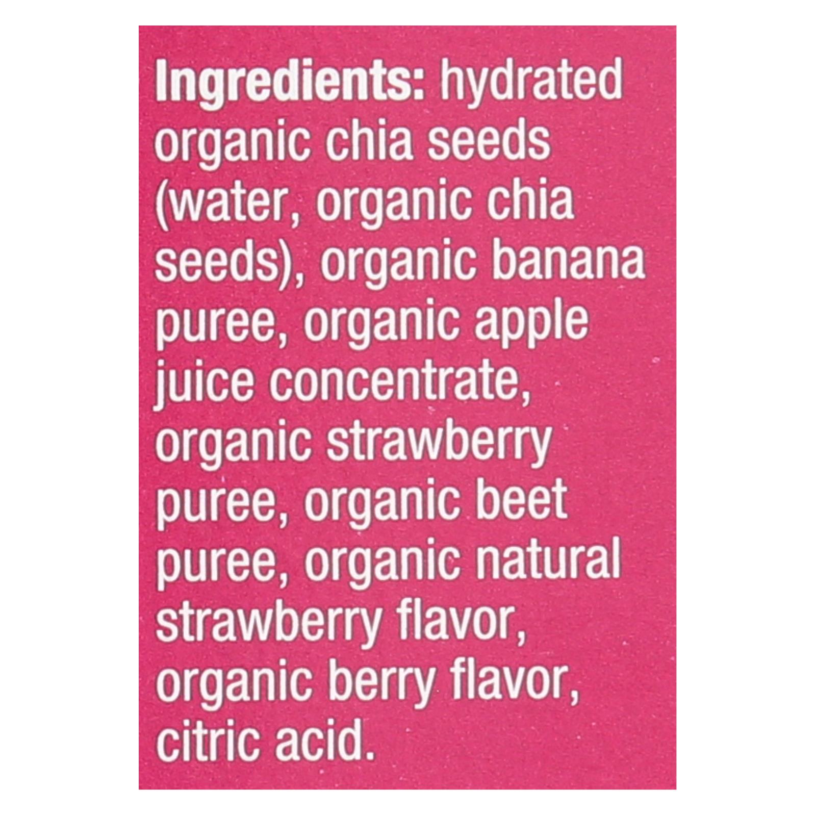 Mamma Chia Organic Squeeze Vitality Snack - Strawberry Banana - Case Of 6 - 3.5 Oz. - Maras Green