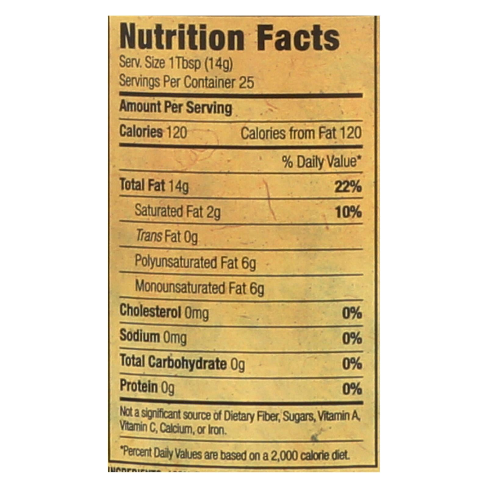 Napa Valley Naturals Organic Toasted Sesame Oil - Case Of 12 - 12.7 Fl Oz. - Maras Green