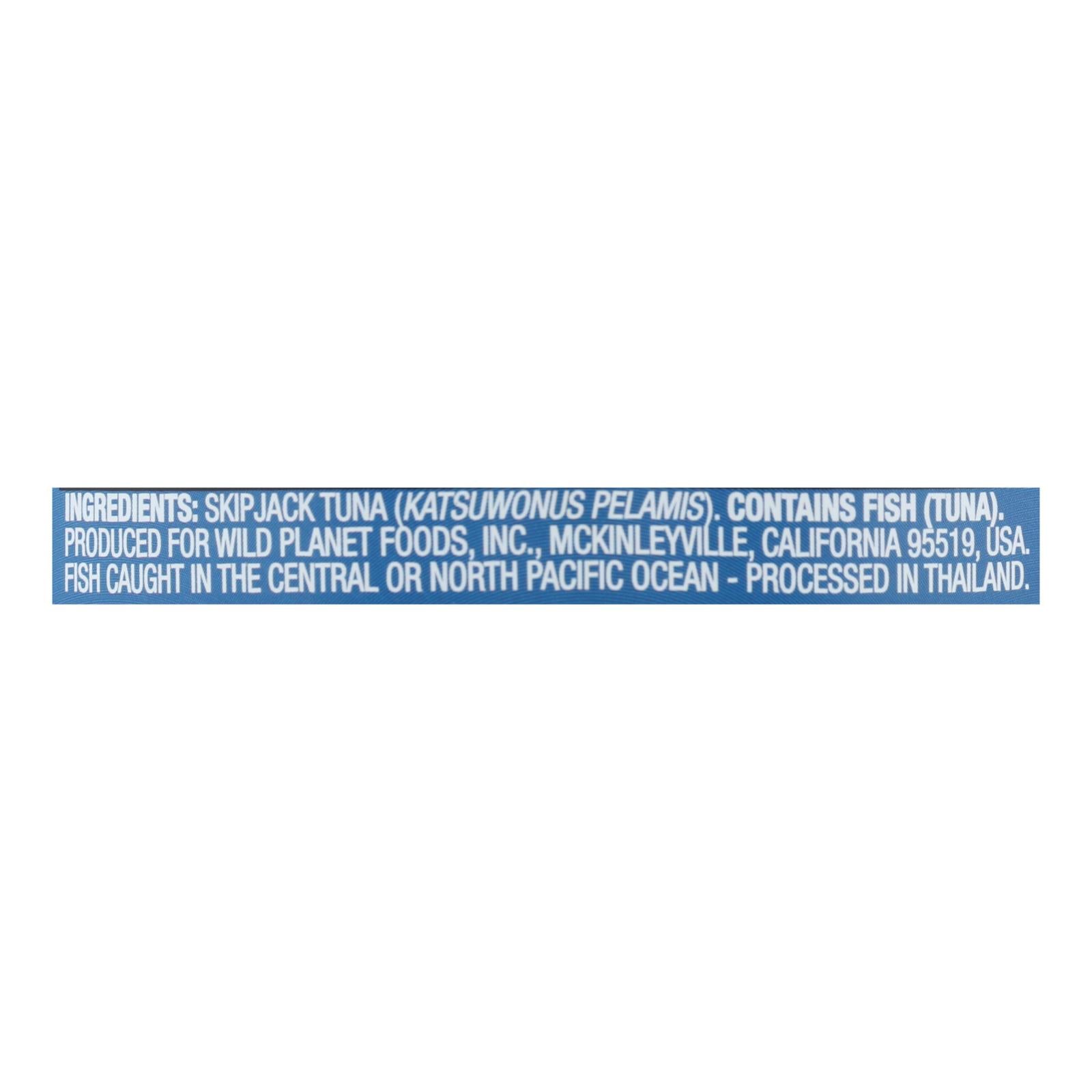 Wild Planet Wild Skipjack Light Tuna - No Salt Added - Case Of 12 - 5 Oz. - Maras Green