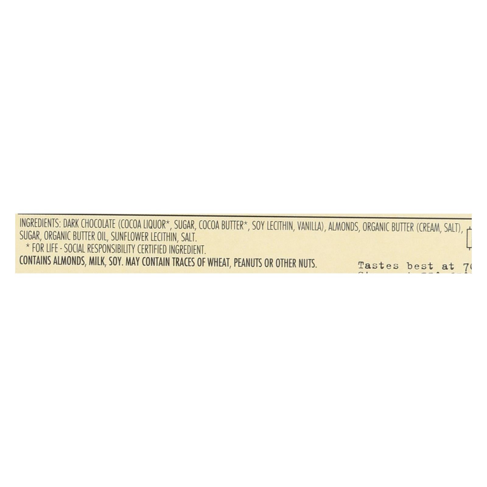 Chocolove Xoxox - Bar - Almond - Toffe - Sea Salt - Dark Chocolate - Case Of 12 - 3.2 Oz - Maras Green