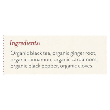Rishi Organic Tea - Masala Chai - Case Of 6 - 15 Bags - Maras Green