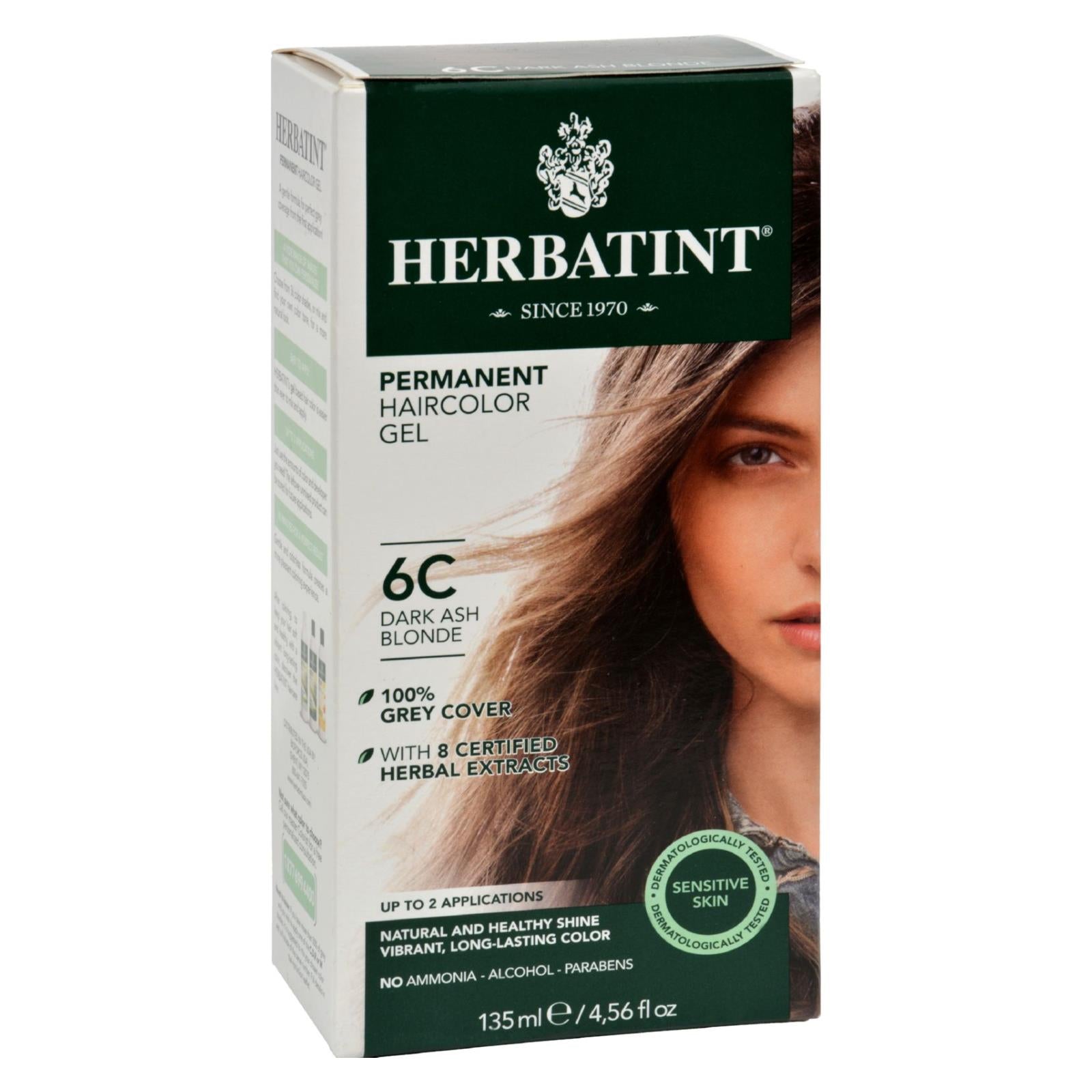 Herbatint Permanent Herbal Haircolour Gel 6c Dark Ash Blonde - 135 Ml - Maras Green