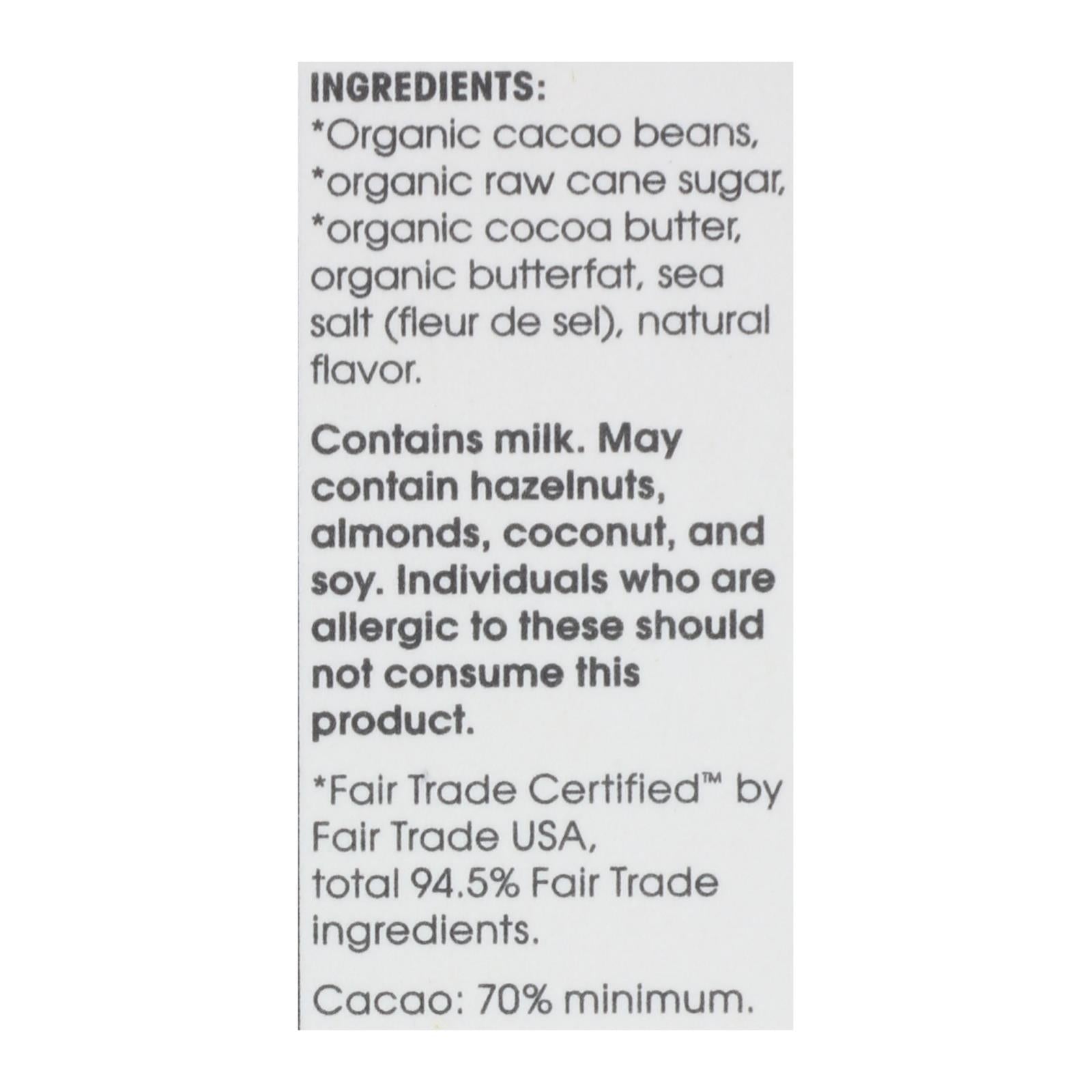 Alter Eco Americas Chocolate - Organic - Dark Salted Brown Butter - 2.82 Oz - Case Of 12 - Maras Green