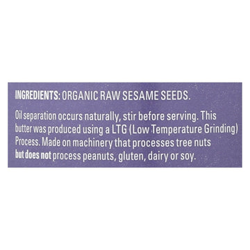 Artisana Butter - Raw Tahini - Case Of 6 - 14 Oz. - Maras Green