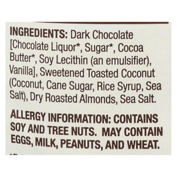 Bark Thins Snacking Chocolate - Dark Chocolate Toasted Coconut With Almonds - Case Of 12 - 4.7 Oz. - Maras Green