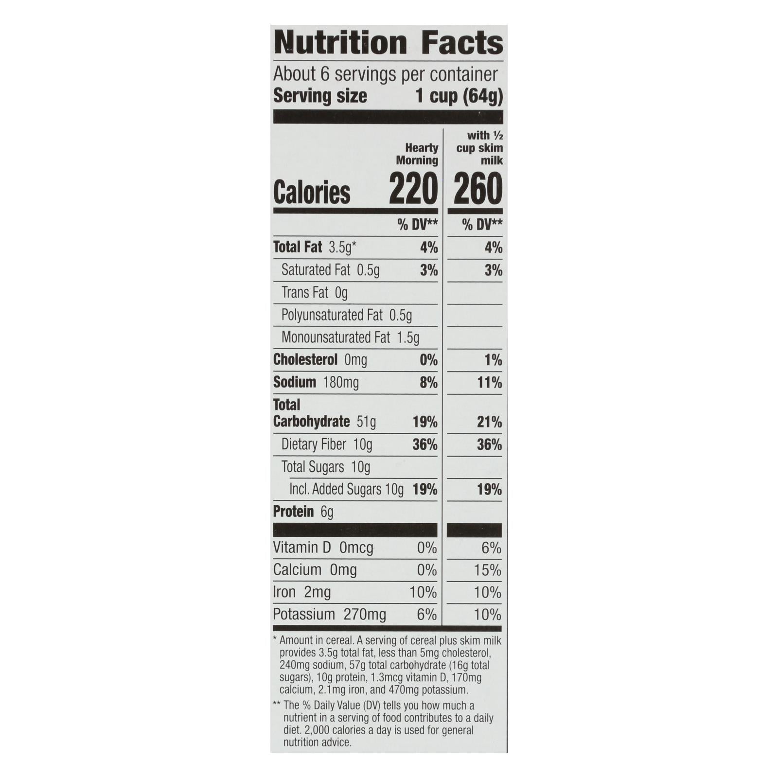 Cascadian Farm Organic Cereal - Hearty Morning - Case Of 10 - 14.6 Oz - Maras Green