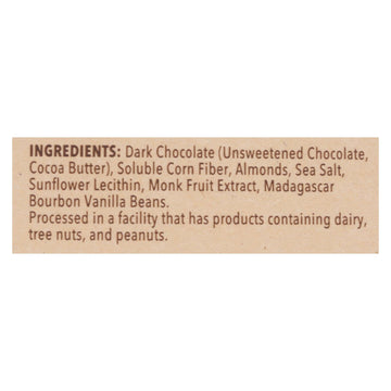 Choczero - Keto Bark Dark Chocolate Almonds - Case Of 12 - 6 Oz - Maras Green