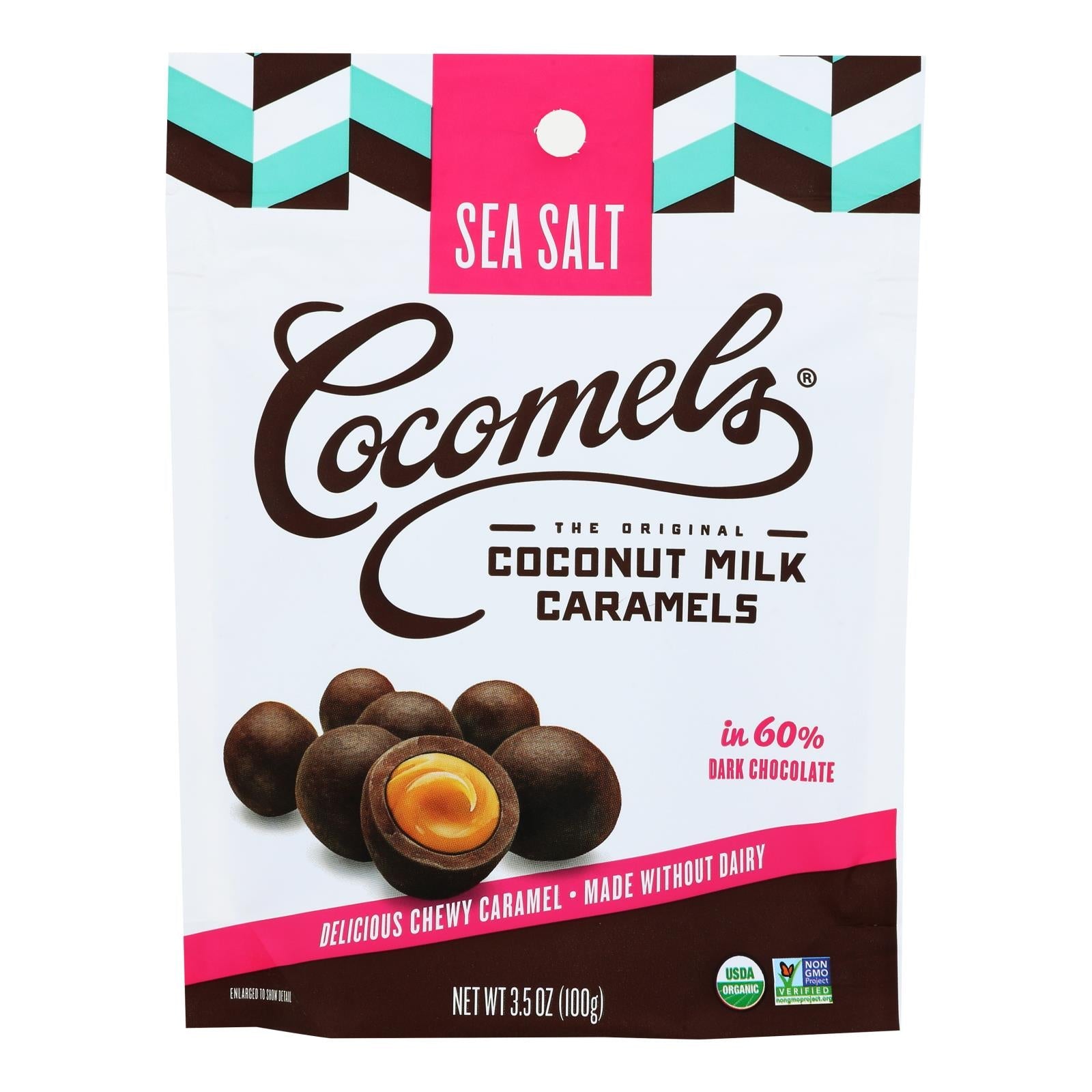 Cocomel - Carmel Bite - Organic - Sea Salt - Case Of 6 - 3.5 Oz - Maras Green