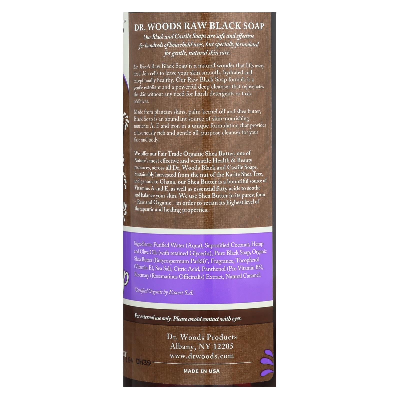 Dr. Woods Shea Vision Pure Black Soap With Organic Shea Butter - 16 Fl Oz - Maras Green