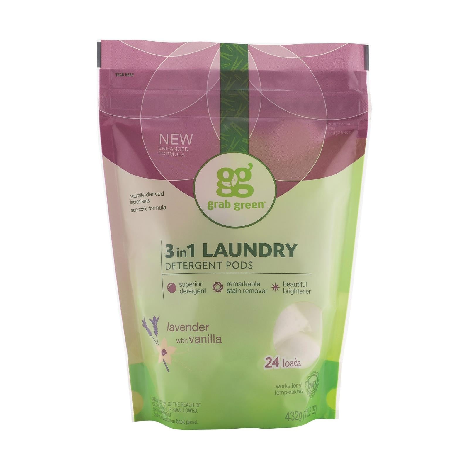 Grab Green Laundry Detergent - Vanilla - Case Of 6 - 24 Count - Maras Green