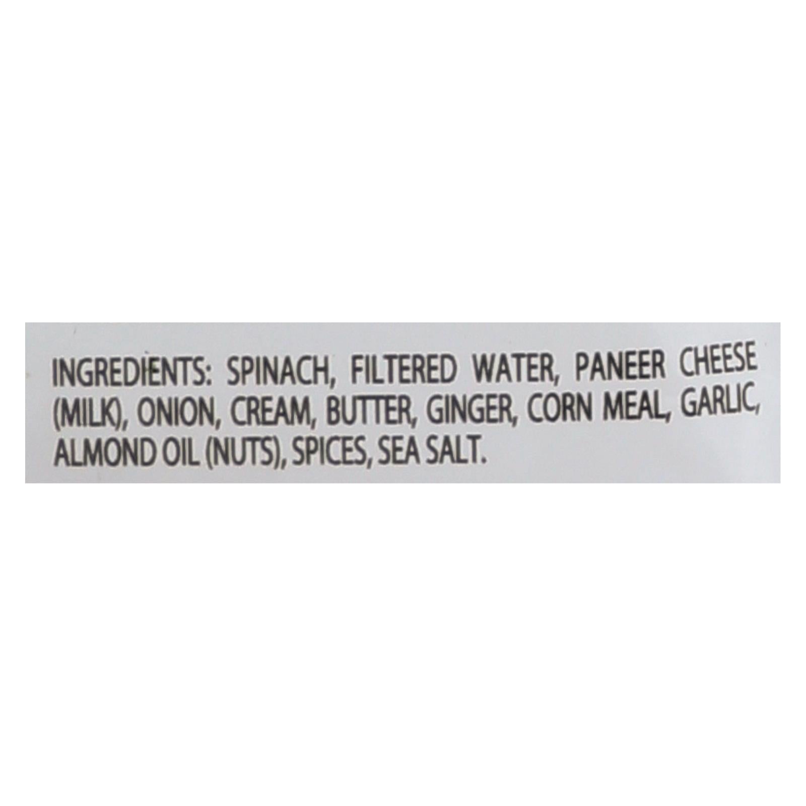 Jyoti Cuisine India Saag Paneer - Case Of 6 - 10 Oz. - Maras Green