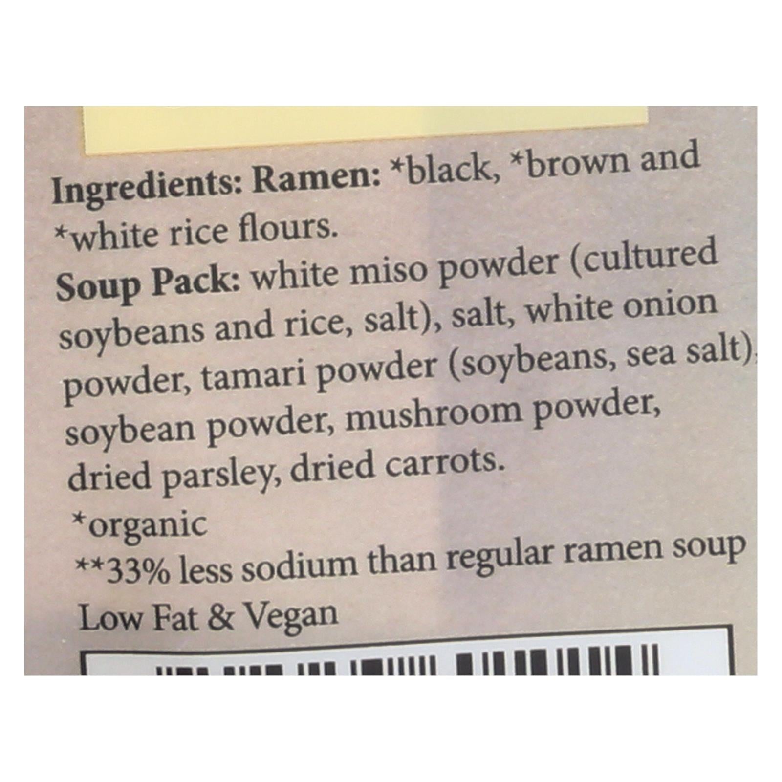 Lotus Foods Ramen - Organic - Forbidden Rice - With Miso Soup - 2.8 Oz - Case Of 10 - Maras Green