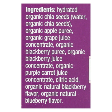 Mamma Chia Squeeze Vitality Snack - Blackberry Bliss - Case Of 6 - 3.5 Oz. - Maras Green