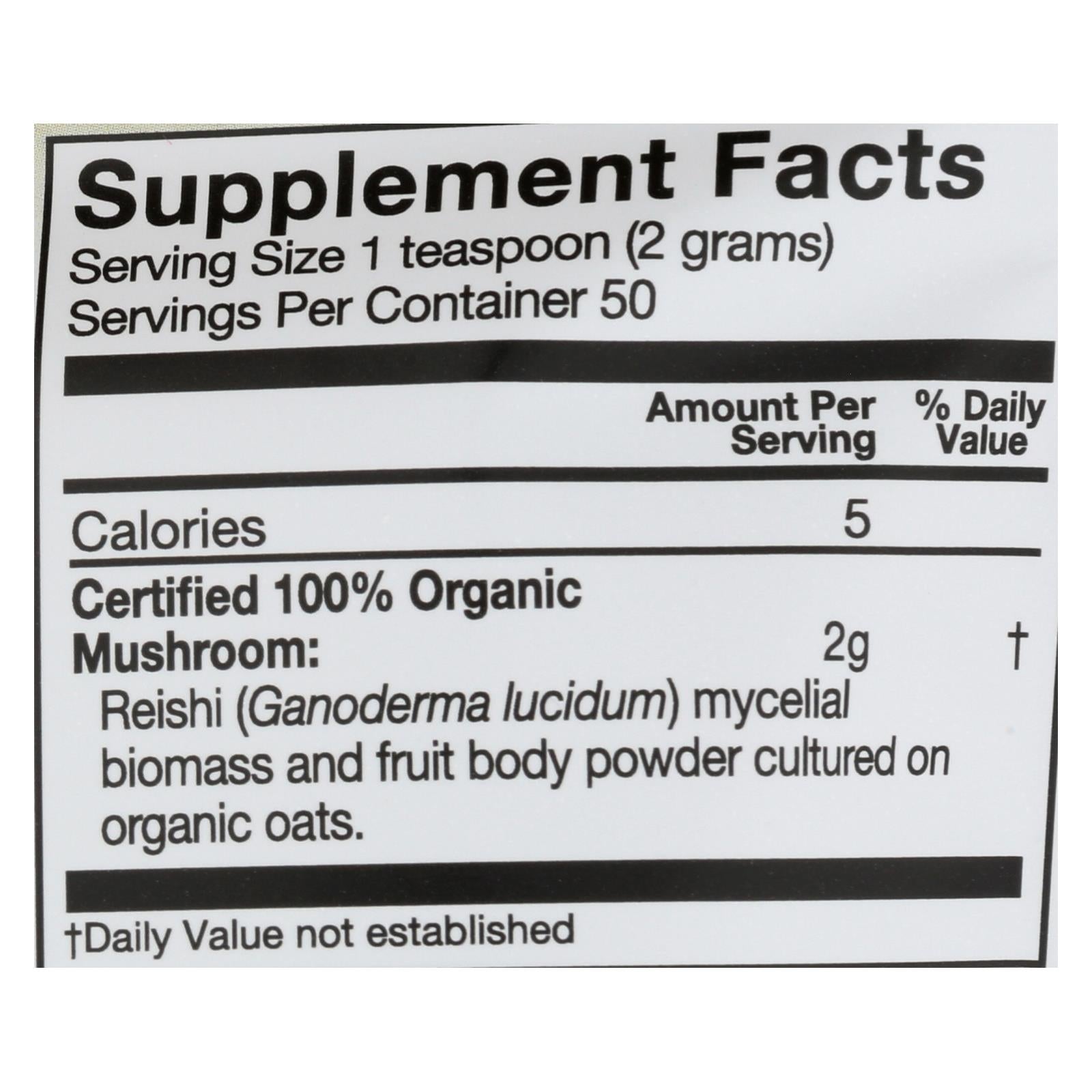 Om - Reishi Organic Powder 100grm - 1 Each - 3.5 Oz - Maras Green
