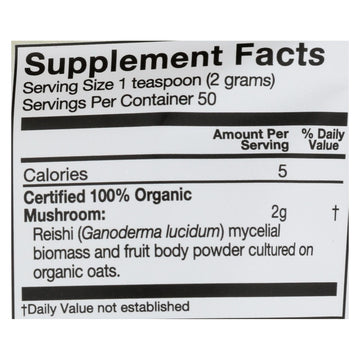 Om - Reishi Organic Powder 100grm - 1 Each - 3.5 Oz - Maras Green