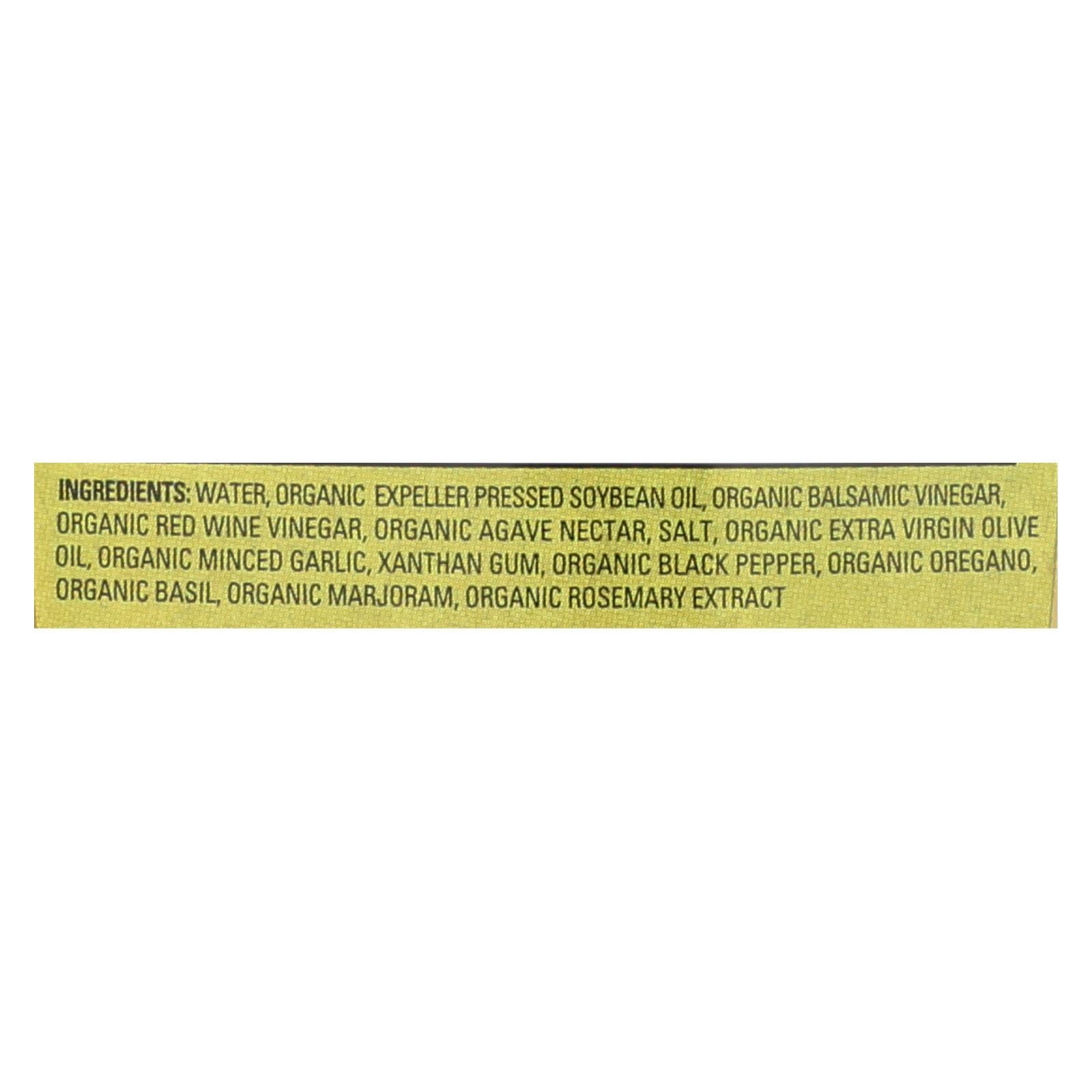Organic Ville Organic Vinaigrette - Olive Oil And Balsamic - Case Of 6 - 8 Fl Oz. - Maras Green