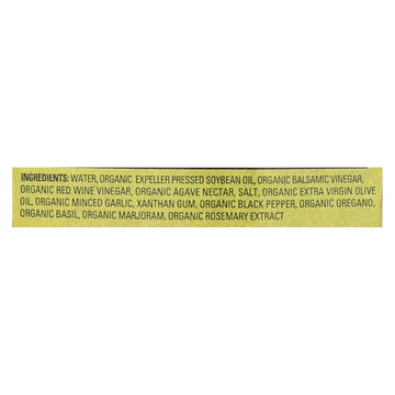Organic Ville Organic Vinaigrette - Olive Oil And Balsamic - Case Of 6 - 8 Fl Oz. - Maras Green