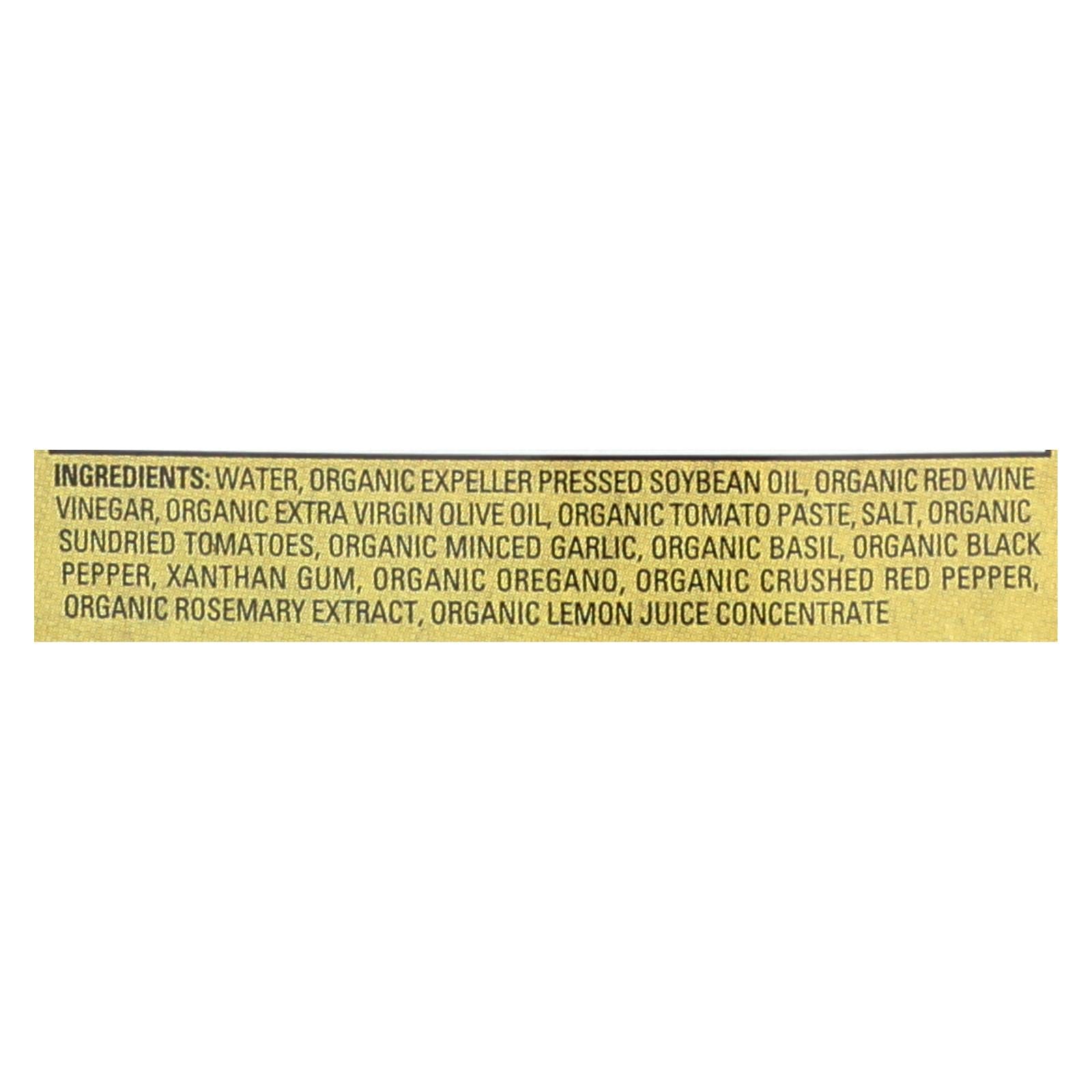 Organic Ville Sun Dried Organic Vinaigrette - Tomato And Garlic - Case Of 6 - 8 Fl Oz. - Maras Green