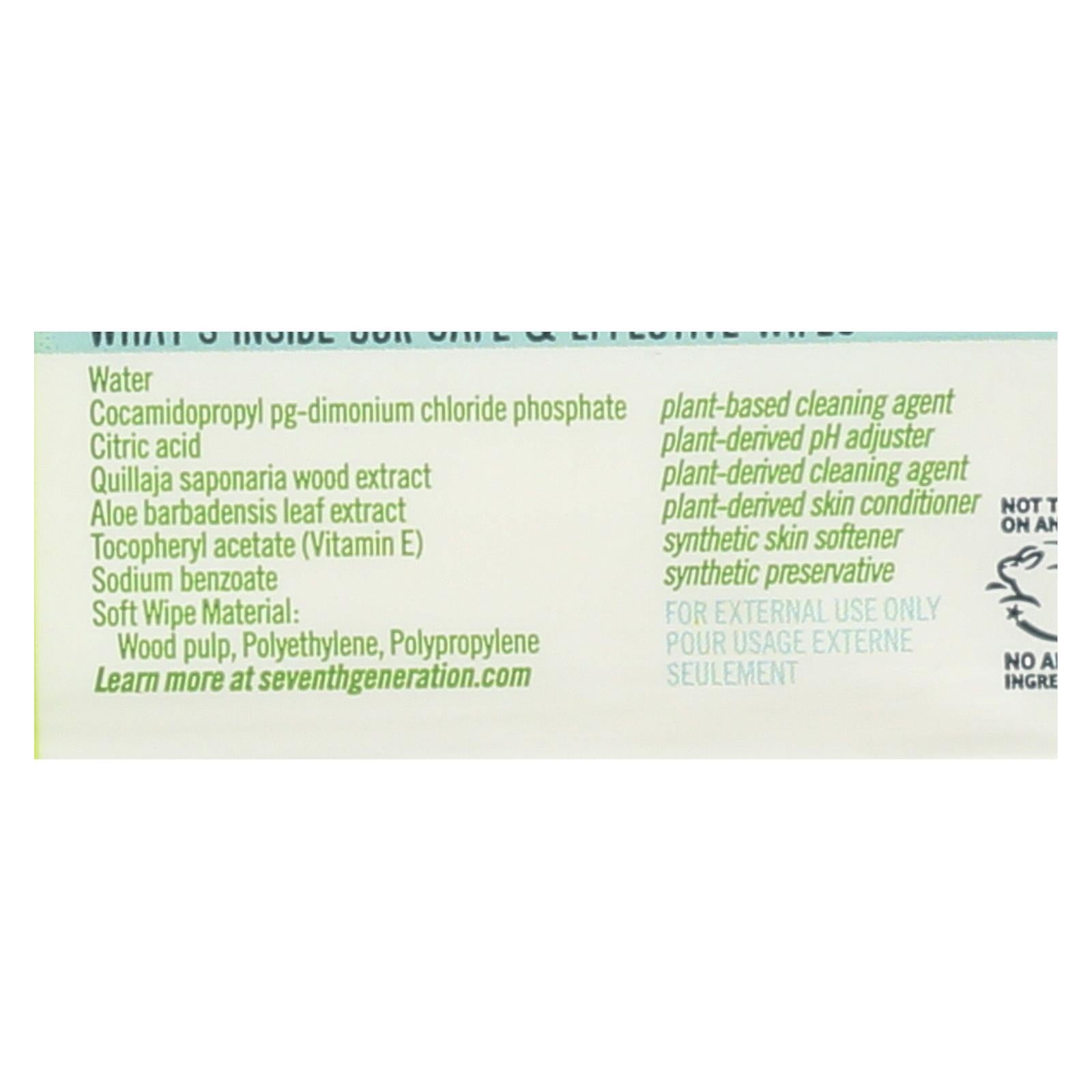 Seventh Generation Baby Wipes - Free And Clear - 64 Ct - Case Of 12 - Maras Green