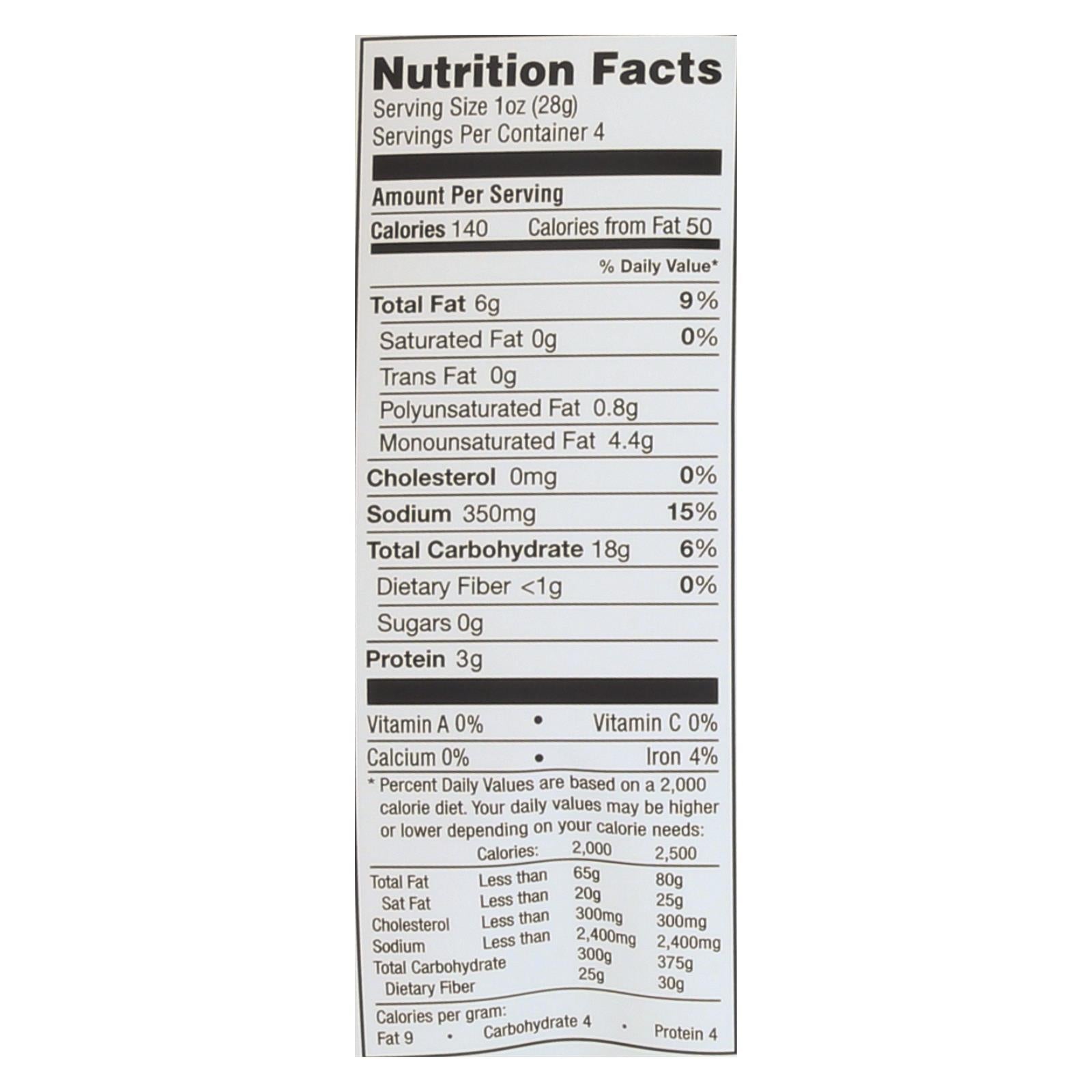 Simply 7 Lentil Chips - Sea Salt - Case Of 12 - 4 Oz. - Maras Green