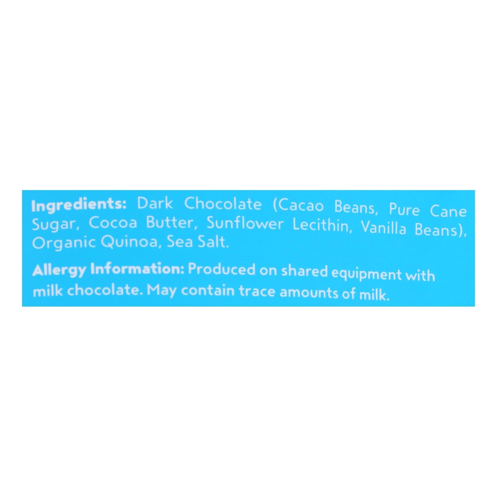 Undercover Quinoa Dark Chocolate + Sea Salt Crispy Quinoa Snack - Case Of 12 - 2 Oz - Maras Green