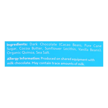 Undercover Quinoa Dark Chocolate + Sea Salt Crispy Quinoa Snack - Case Of 12 - 2 Oz - Maras Green