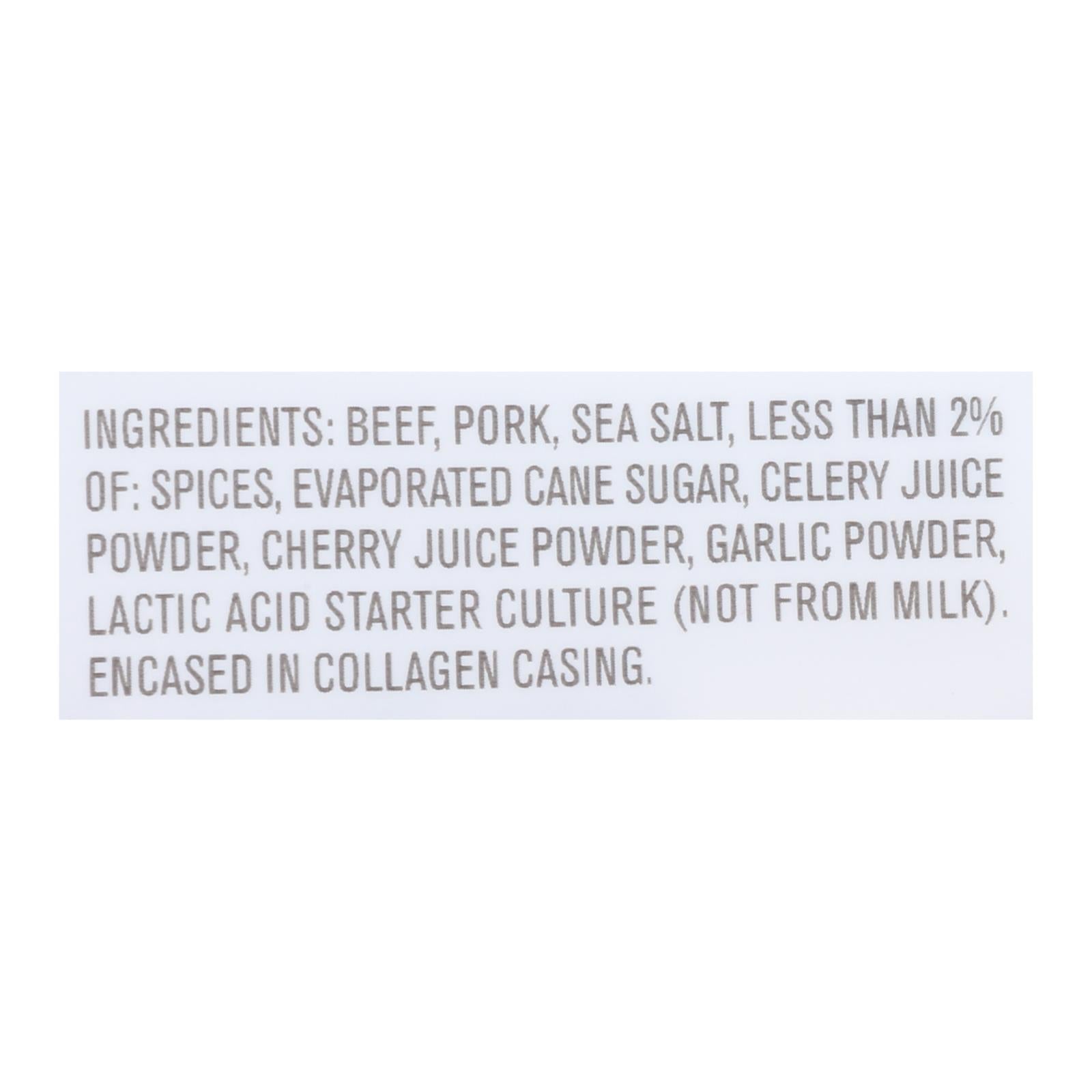 Vermont Smoke And Cure Beef & Pork Stick - Cracked Pepper - Case Of 8 - 6/.5 Oz - Maras Green