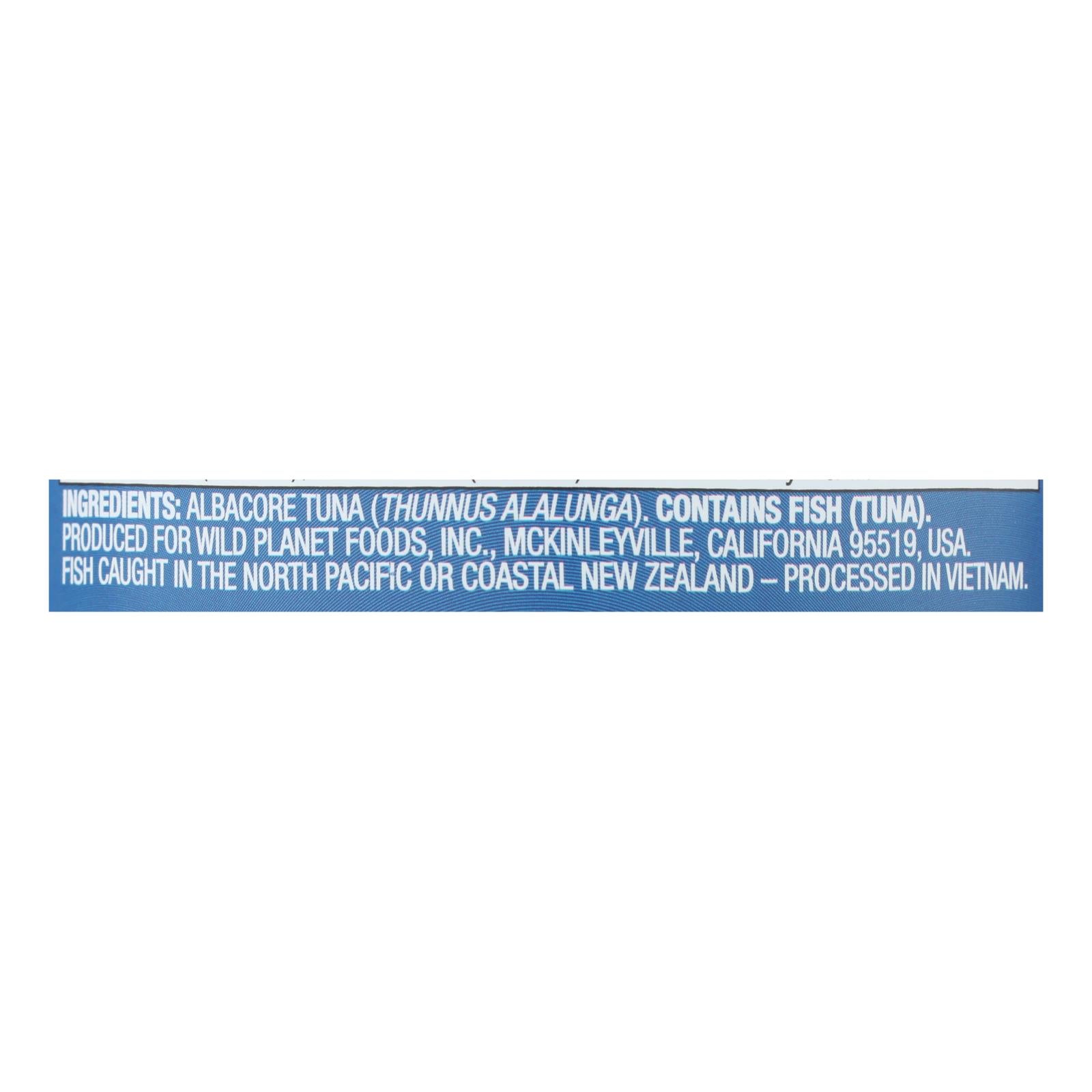 Wild Planet Wild Albacore Tuna - No Salt Added - Case Of 12 - 5 Oz. - Maras Green