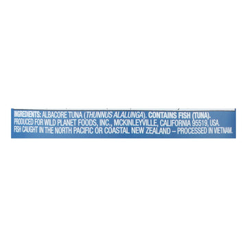 Wild Planet Wild Albacore Tuna - No Salt Added - Case Of 12 - 5 Oz. - Maras Green