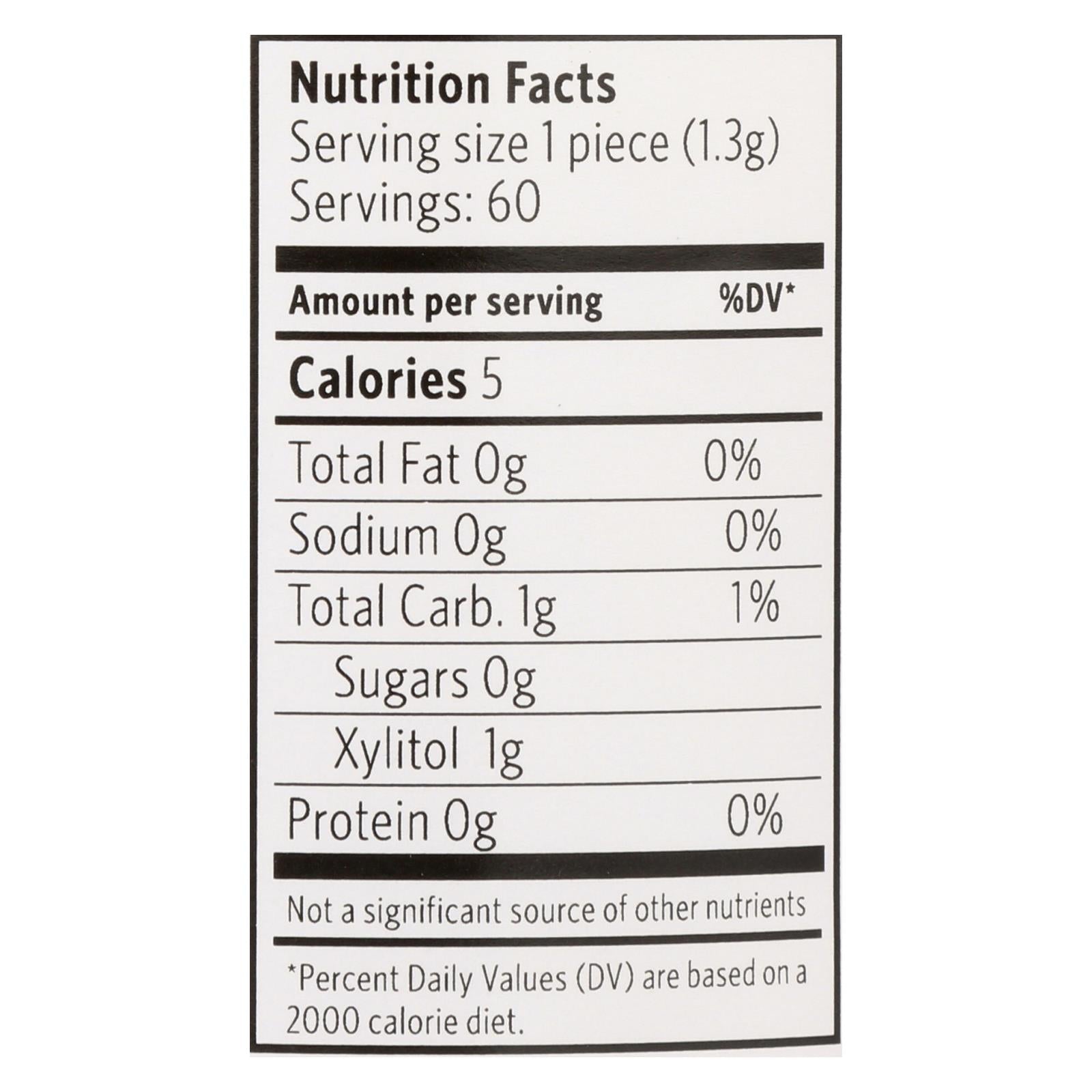 Xylichew Chewing Gum - Sugar Free Peppermint - 60 Piece Jar - Case Of 4 - Maras Green