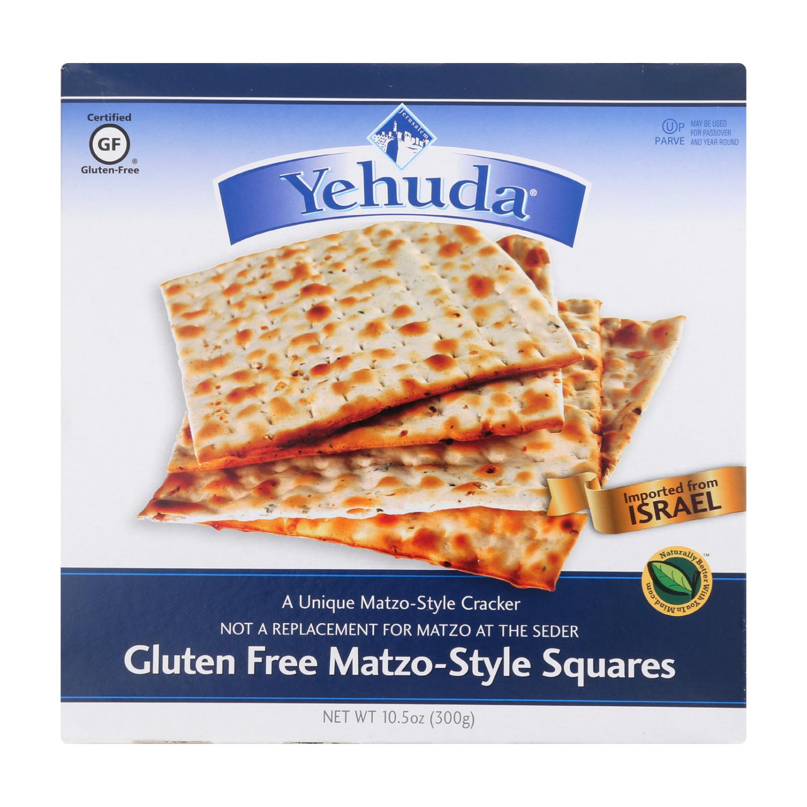 Yehuda Matzo Gluten Free Crackers - Case Of 12 - 10.5 Oz. - Maras Green