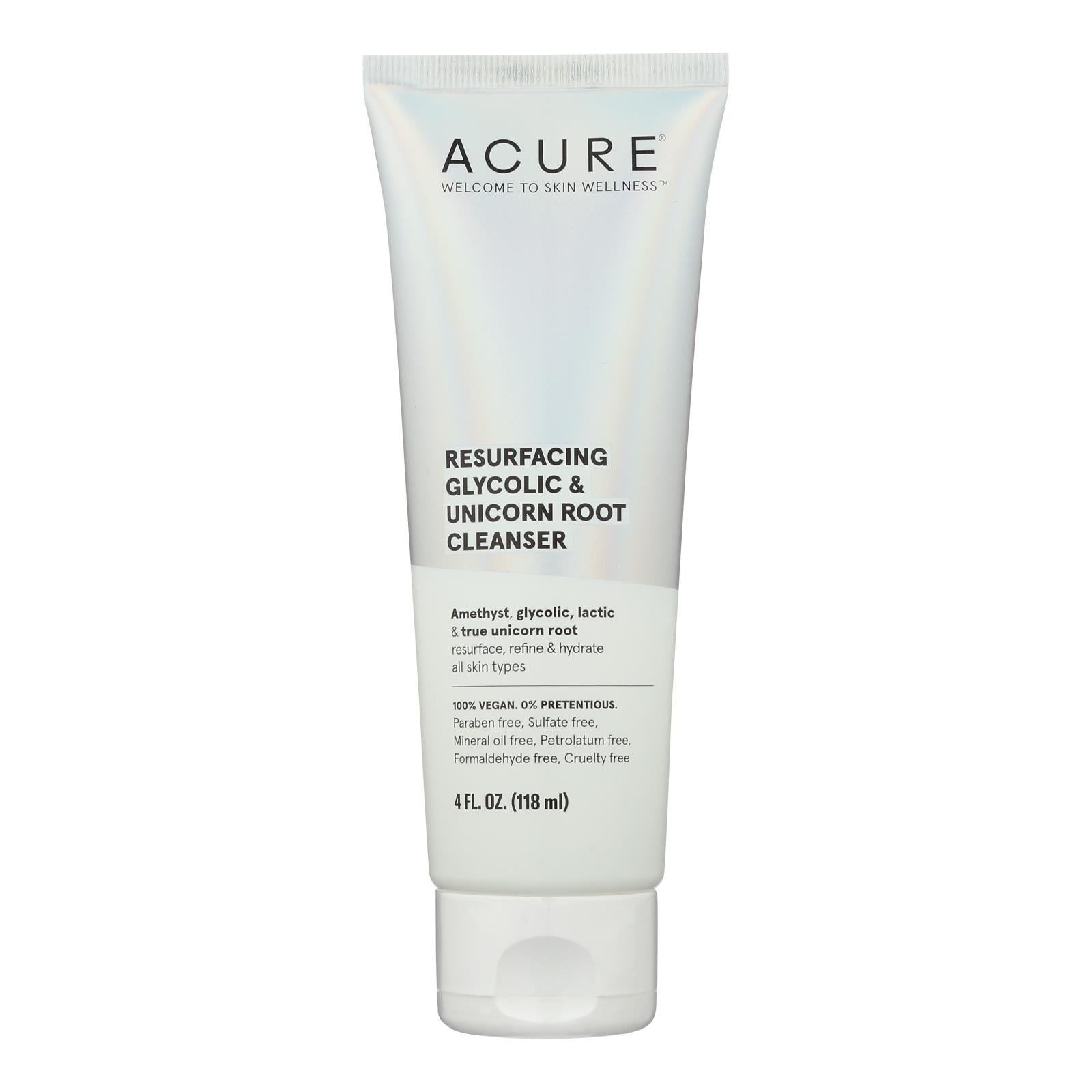 Acure - Cleanser Resfcng Gylc Unicrn - 1 Each-4 Fz - Maras Green