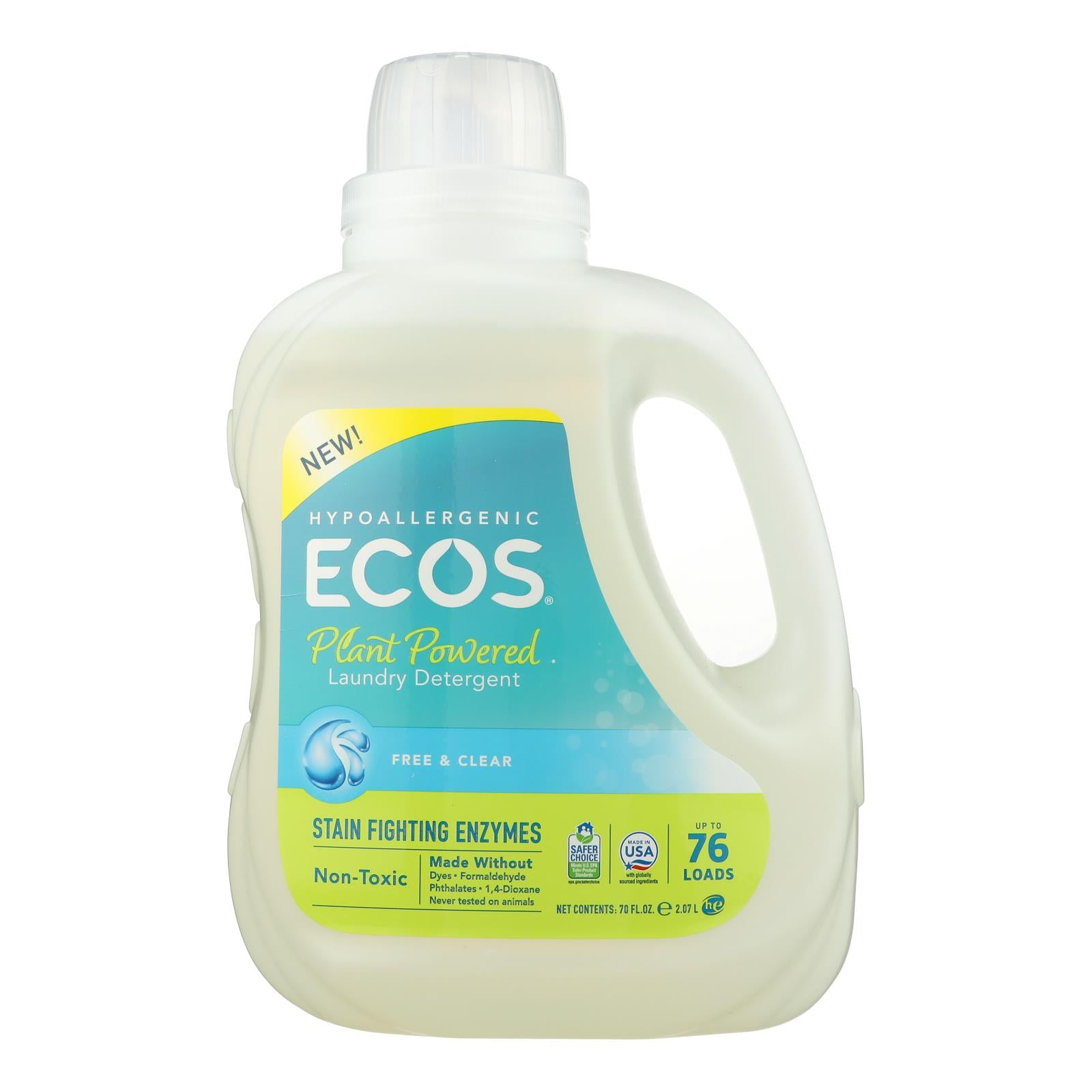 Ecos - Laundry Det Free&clear - Case Of 4-70 Fz - Maras Green