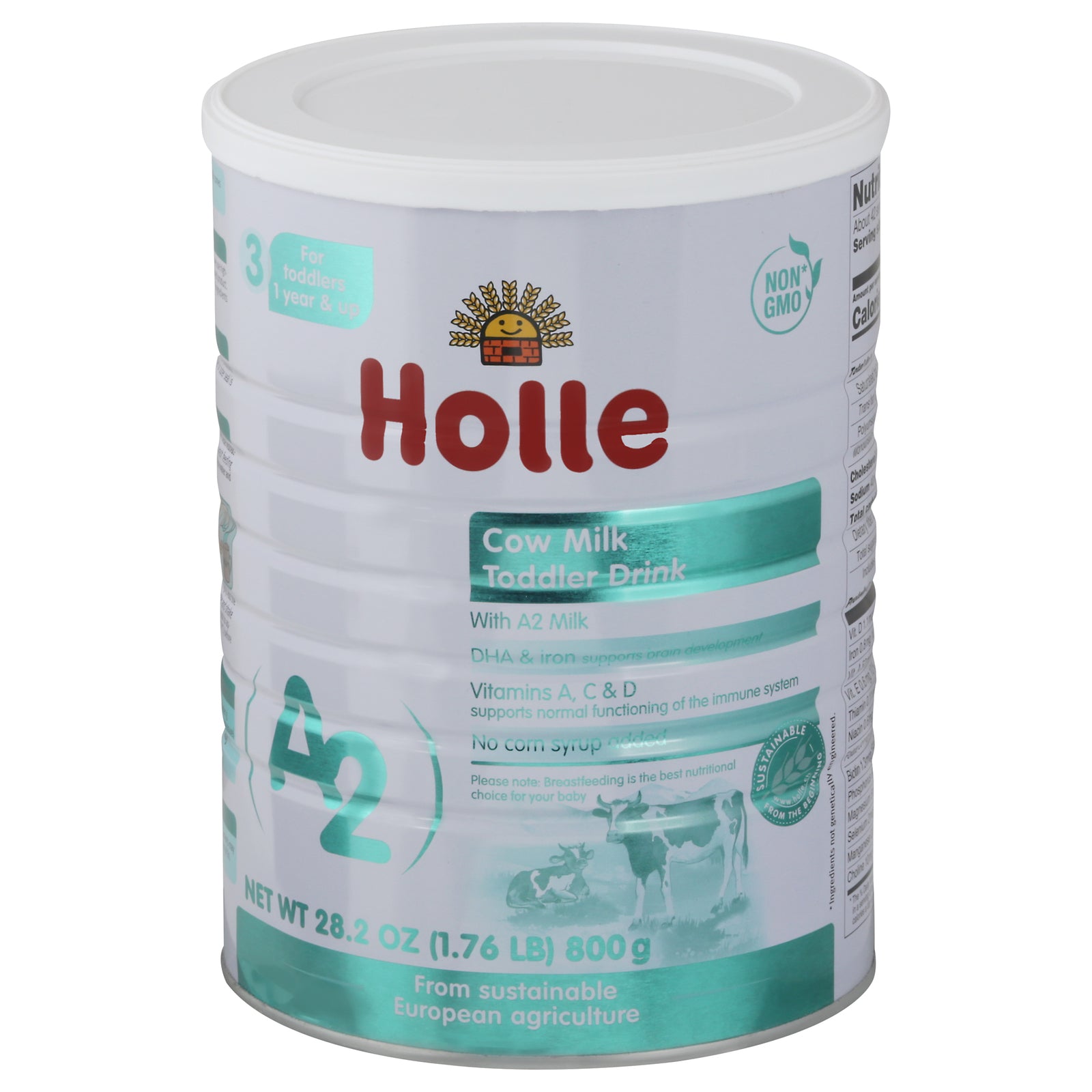 Holle - Toddler Drink Cow Milk A2 - Case Of 6-28.2 Fz - Maras Green