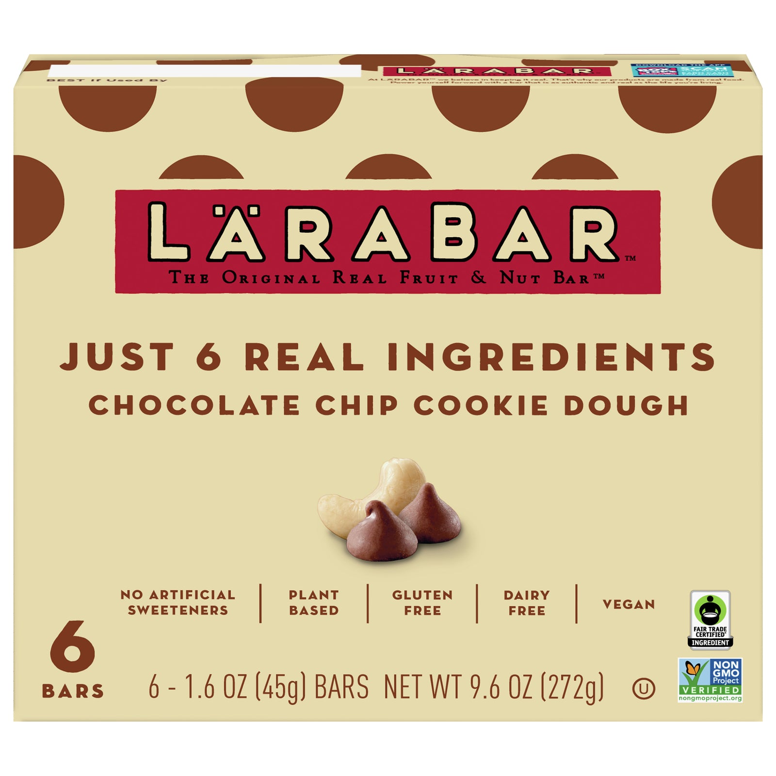 Larabar - Bar Cchip Cookie Dough - Case Of 8-6/1.6 Oz - Maras Green