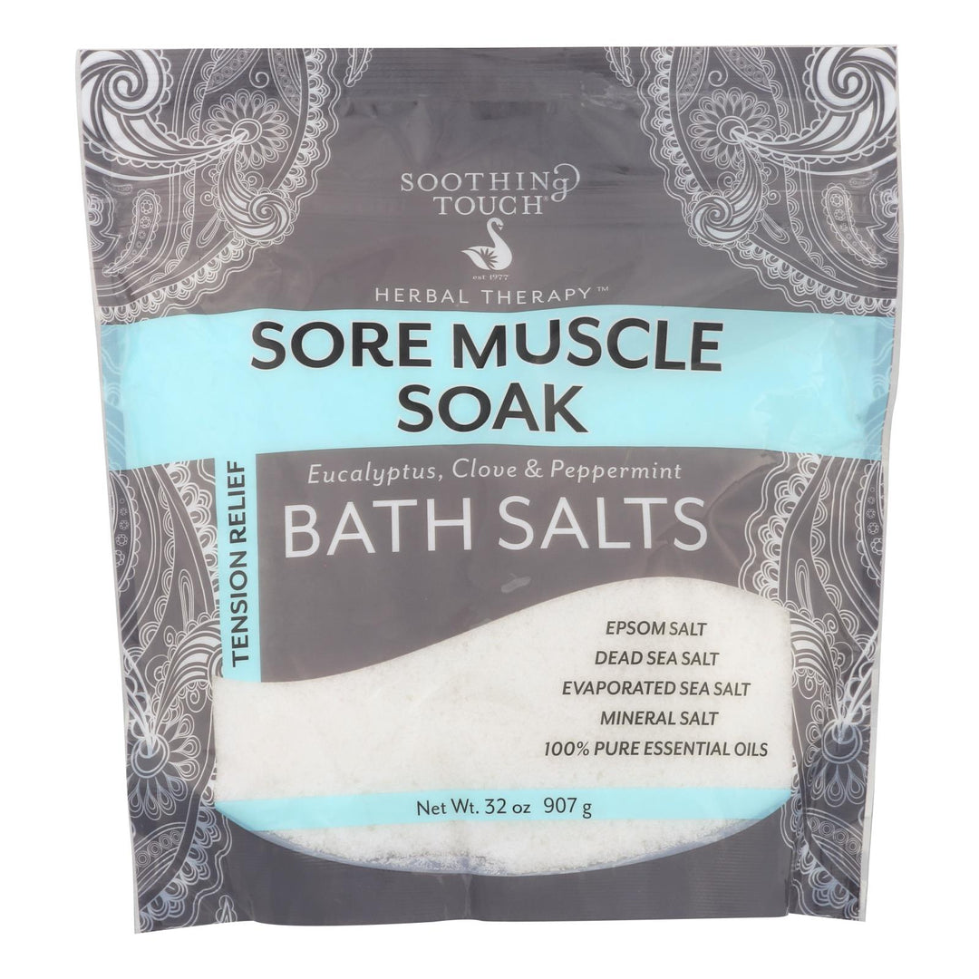 Soothing Touch Bath Salts - Sore Muscle Soak - 32 Oz - Maras Green