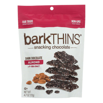 Bark Thins Bark Thins Dark Chocolate - Almond With Sea Salt - Case Of 12 - 4.7 Oz. - Maras Green