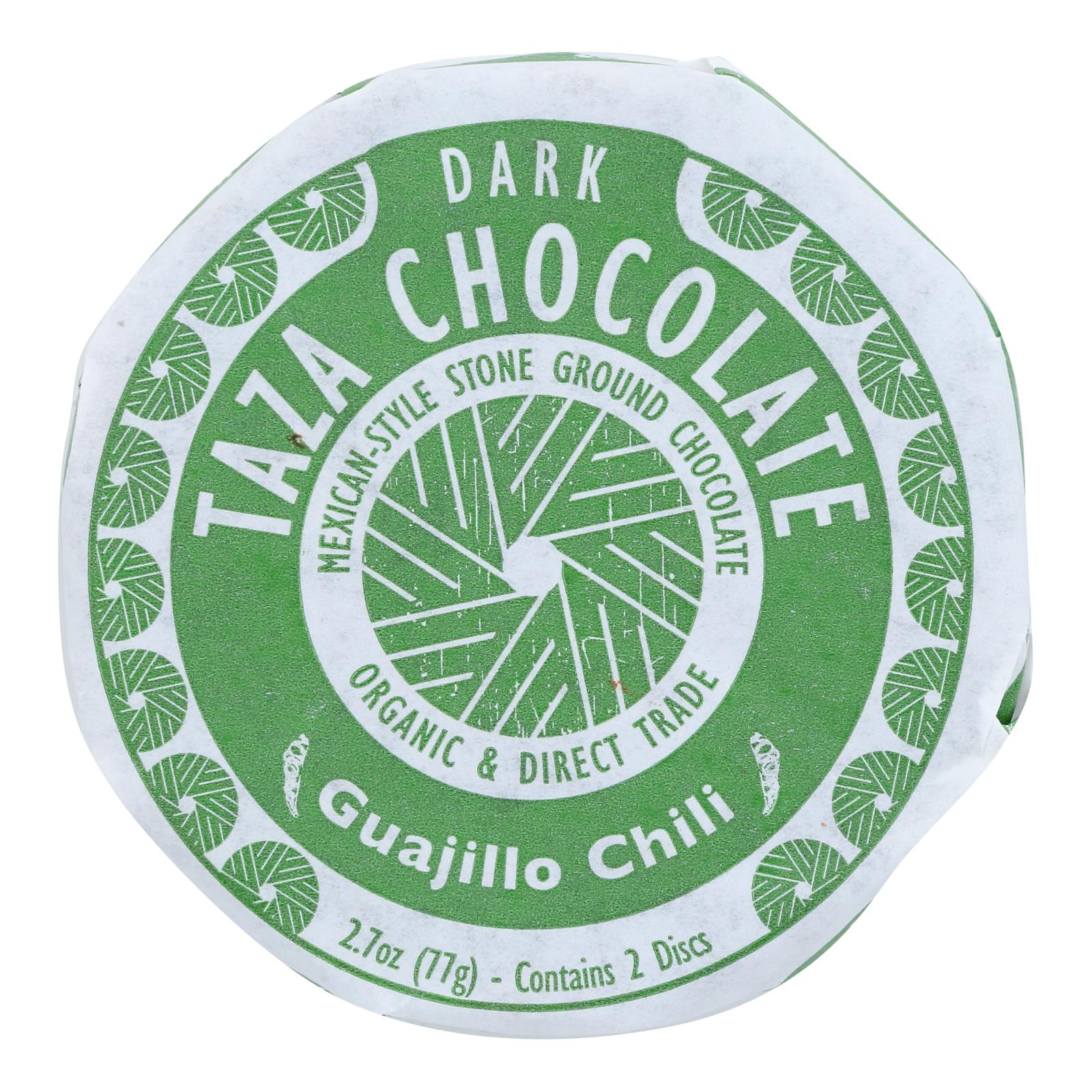 Taza Chocolate Organic Chocolate Mexicano Discs - 50 Percent Dark Chocolate - Guajillo Chili - 2.7 Oz - Case Of 12 - Maras Green