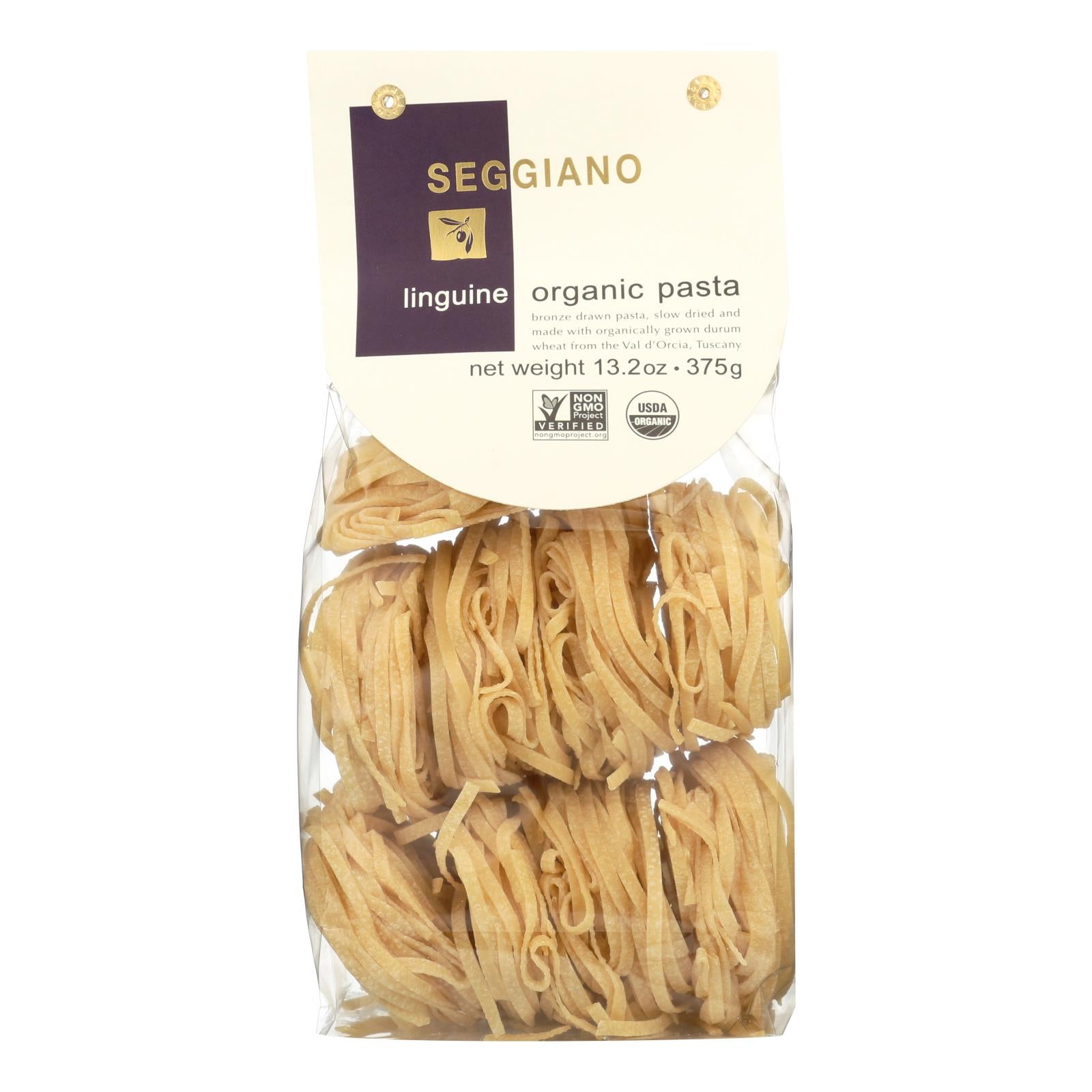 Seggiano - Pasta Organic Linguini - Case Of 6 - 13.2 Ounces - Maras Green
