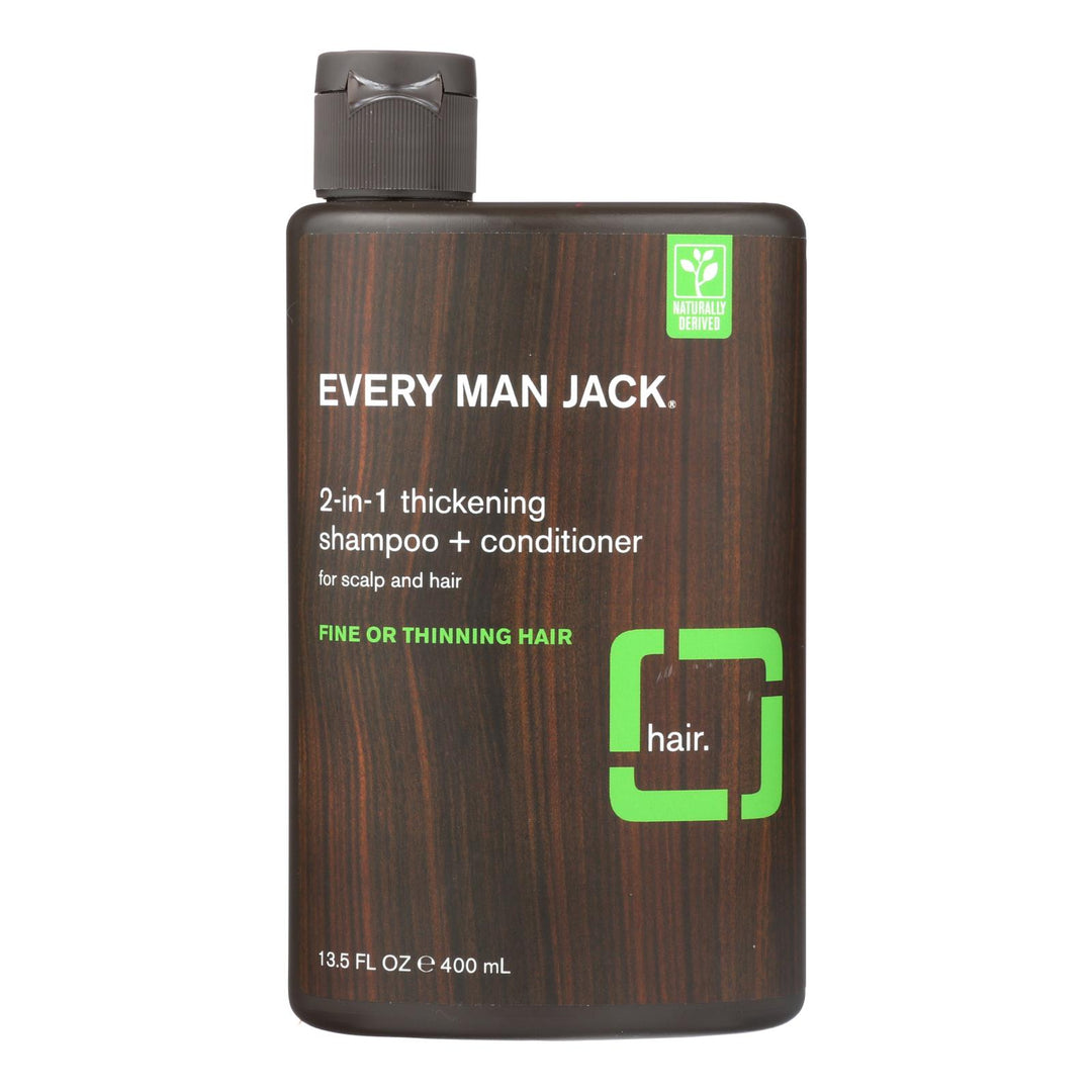 Every Man Jack 2 In 1 Shampoo Plus Conditioner - Thickening - Scalp And Hair - Fine Or Thinning Hair - 13.5 Oz - Maras Green