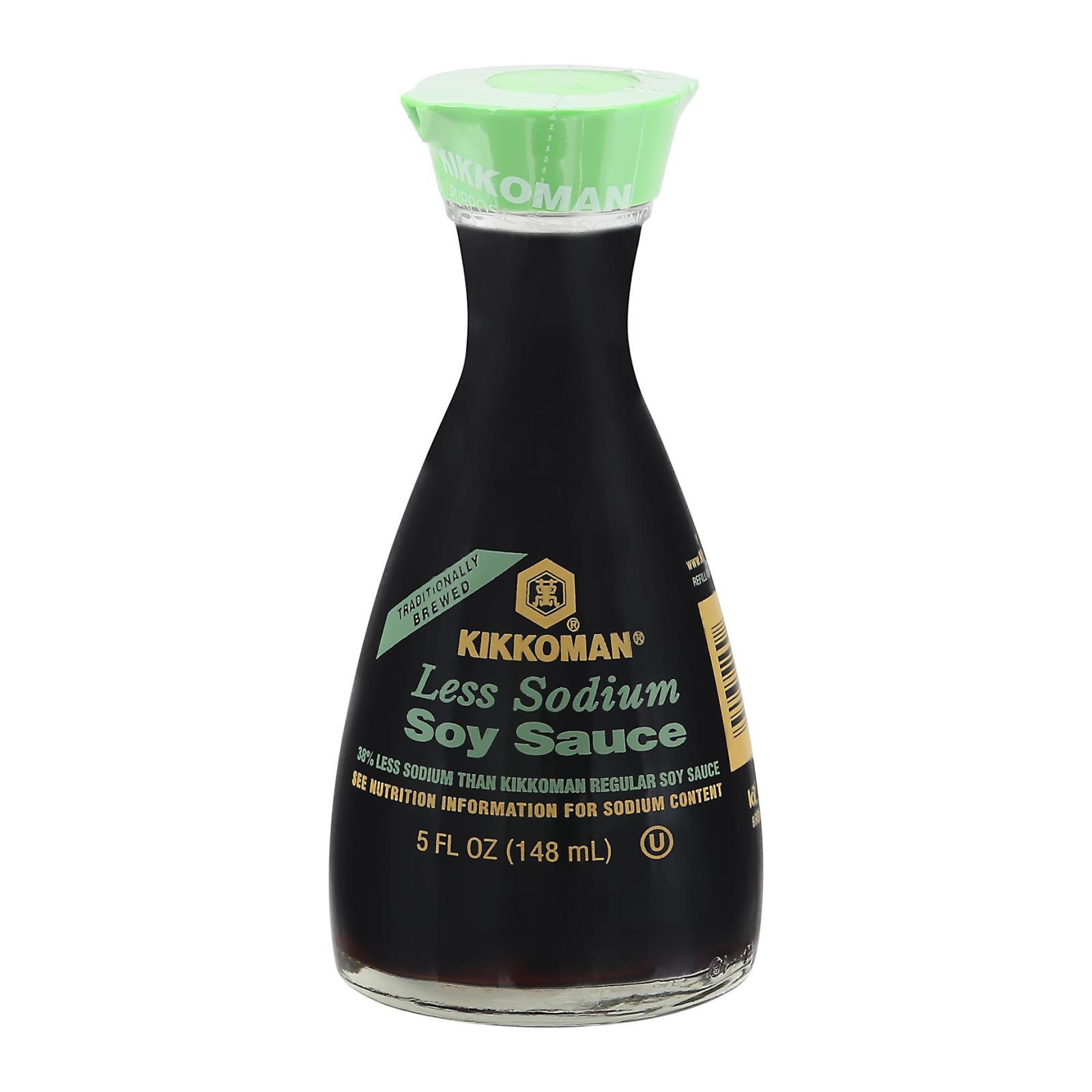 Kikkoman Soy Sauce - Less Sodium - Case Of 12 - 5 Oz. - Maras Green