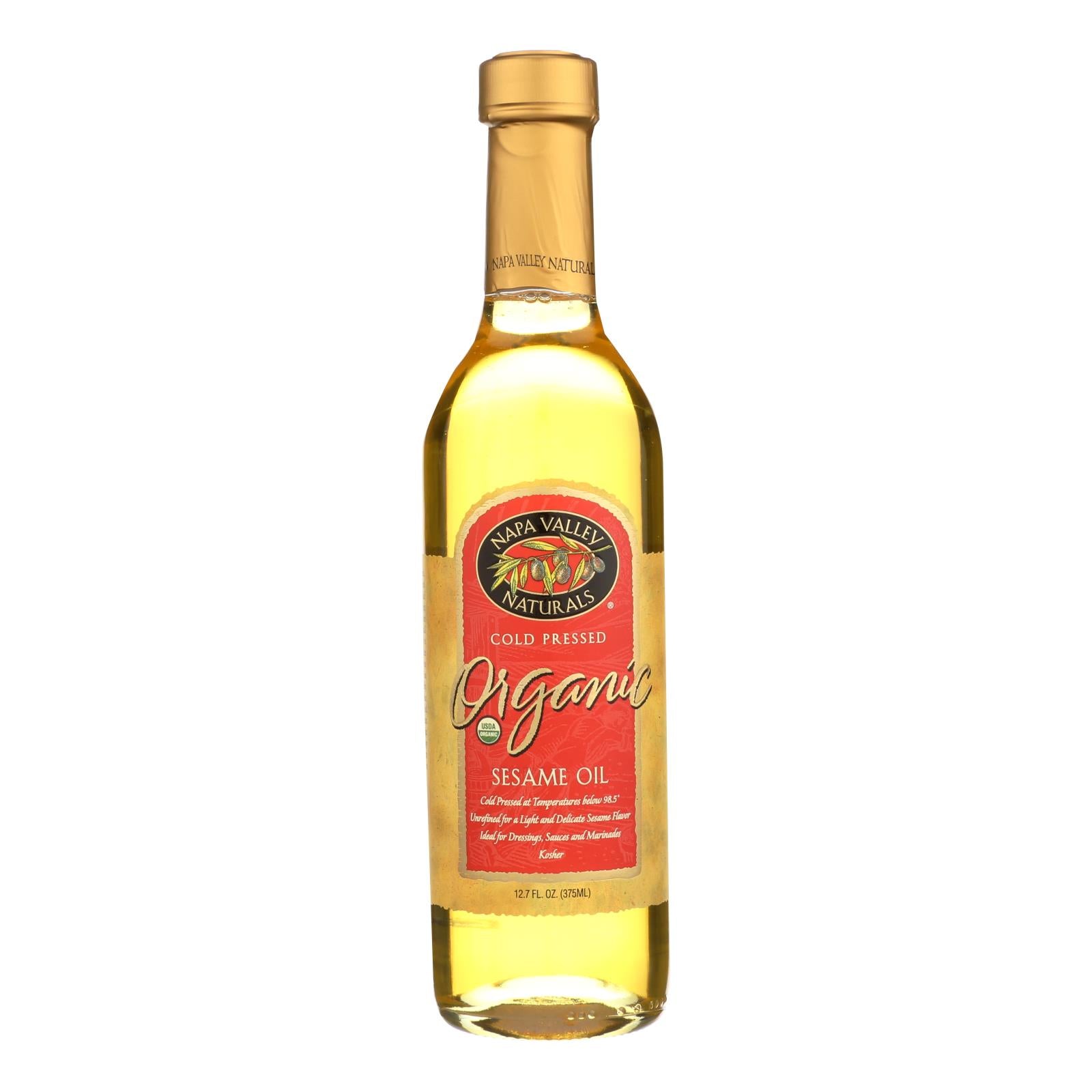 Napa Valley Naturals Organic Cold Pressed Sesame Oil - Case Of 12 - 12.7 Fl Oz. - Maras Green