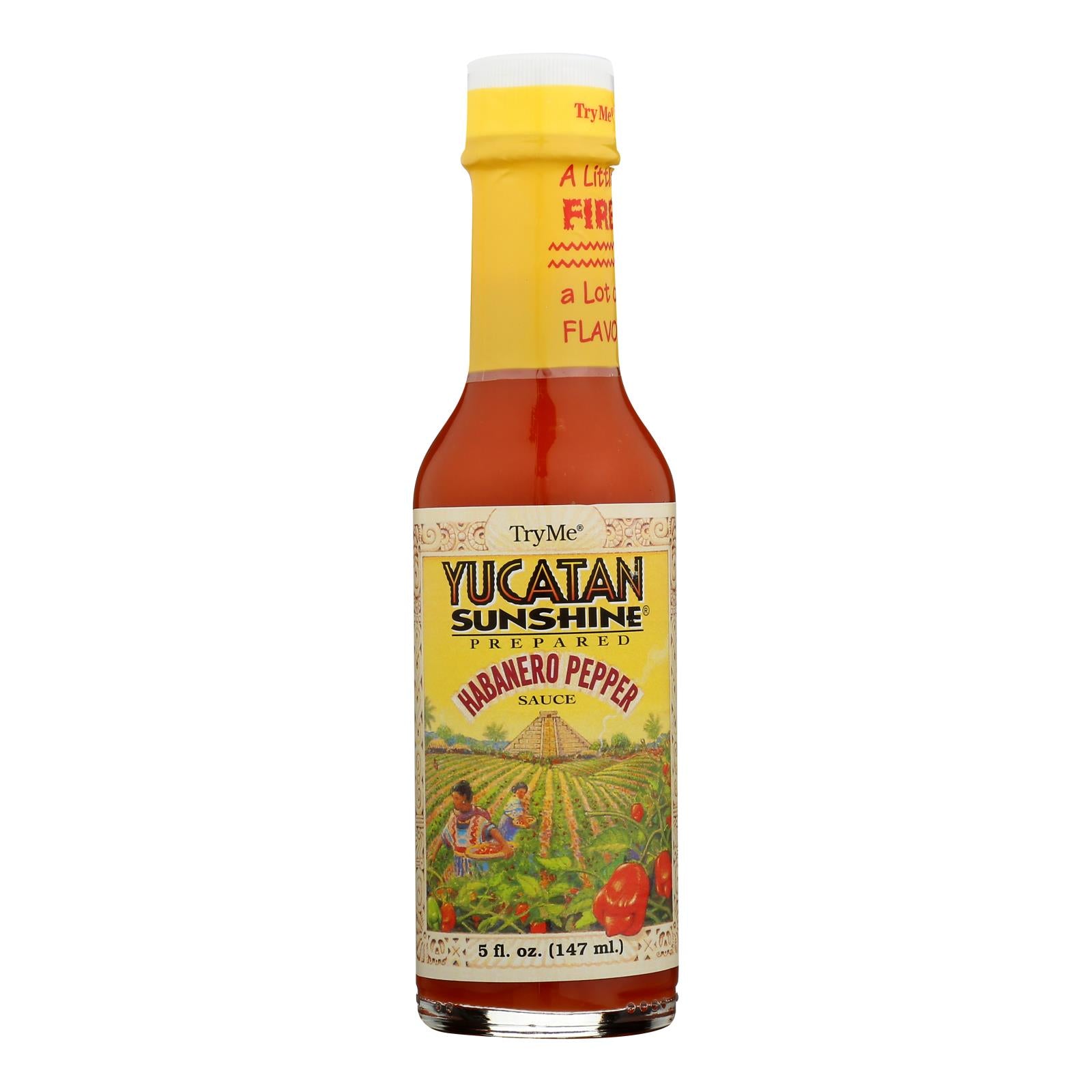 Try Me Yucatan Sunshine - Habanero Pepper Sauce - Case Of 6 - 5 Fl Oz. - Maras Green