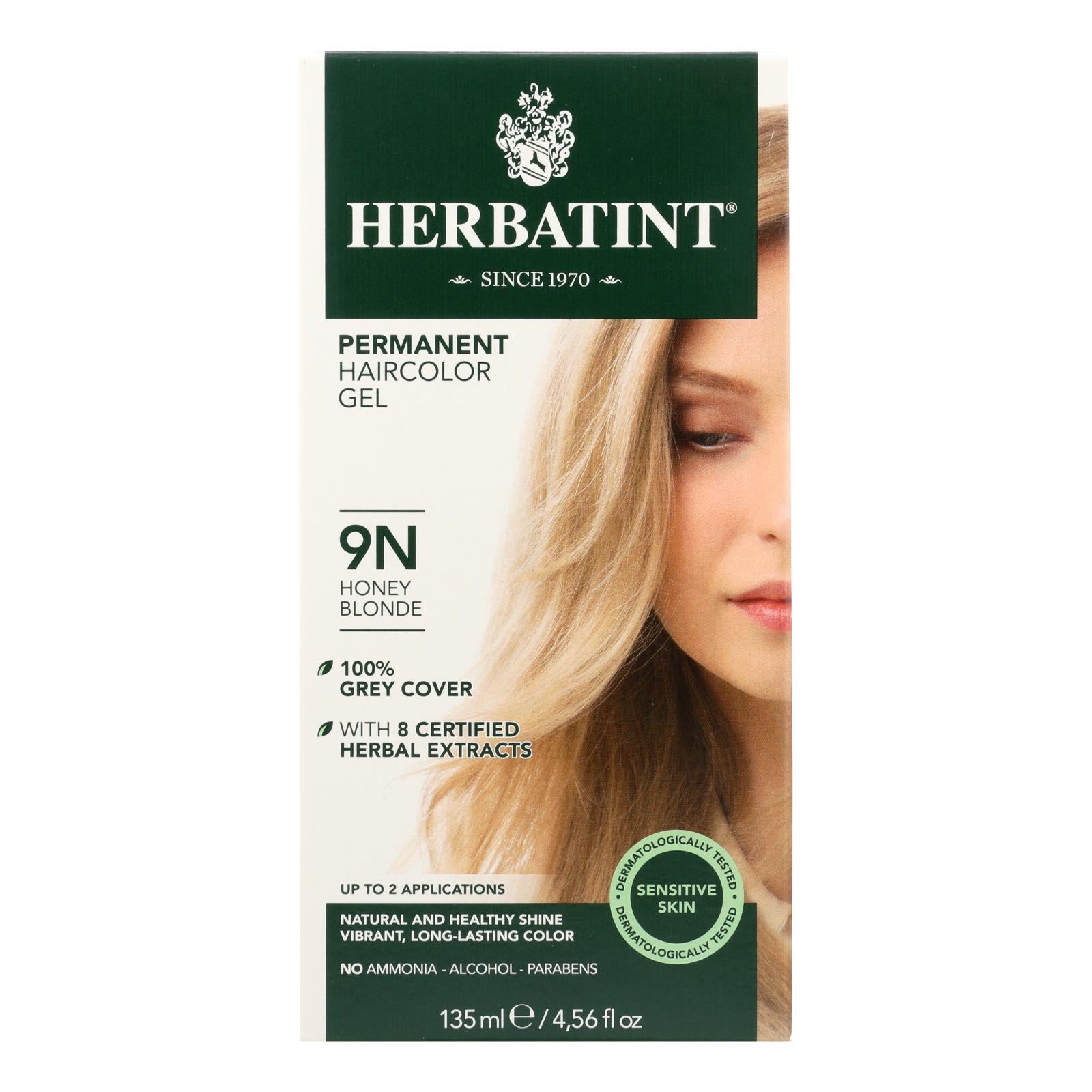 Herbatint Permanent Herbal Haircolour Gel 9n Honey Blonde - 135 Ml - Maras Green