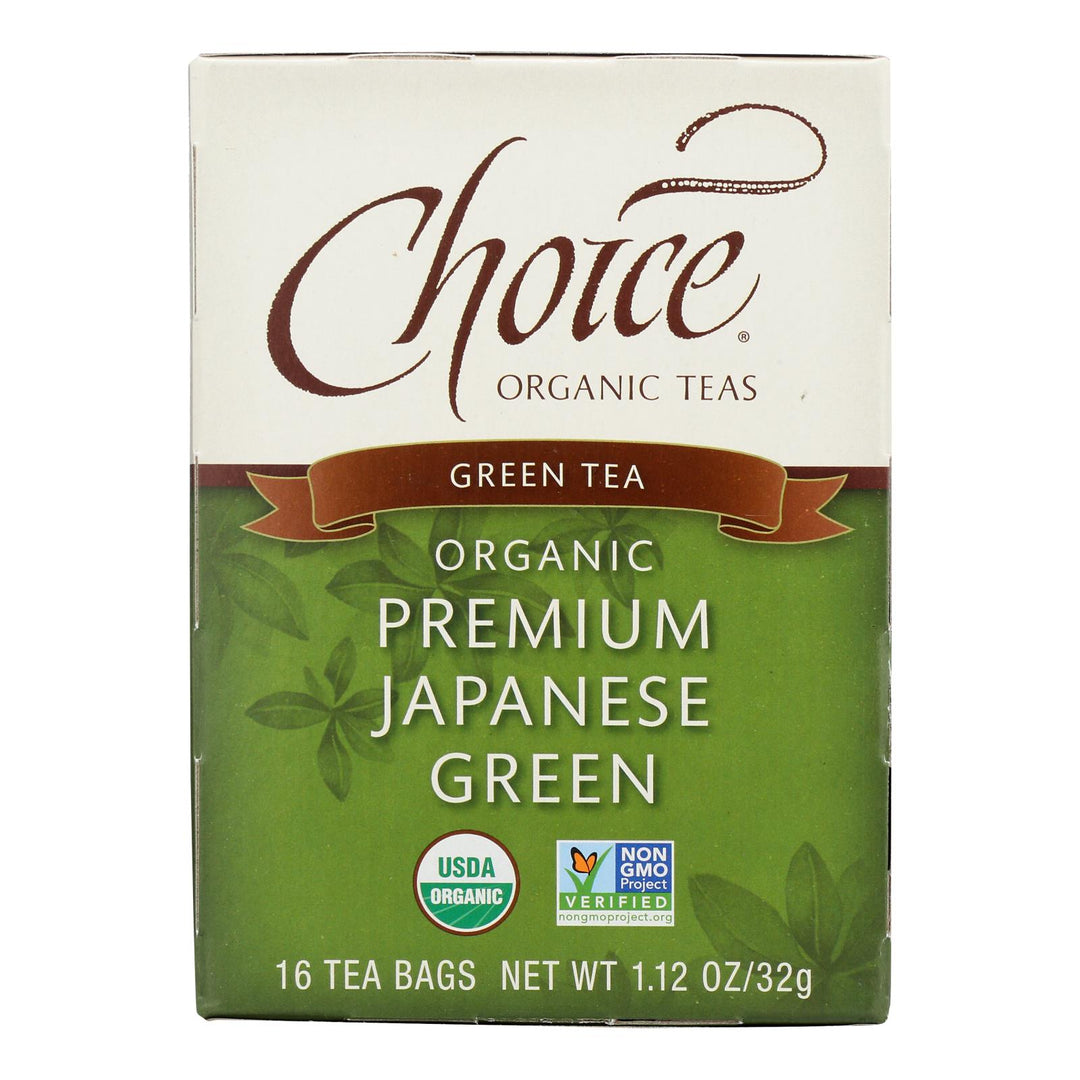Choice Organic Teas Premium Japanese Green Tea - 16 Tea Bags - Case Of 6 - Maras Green