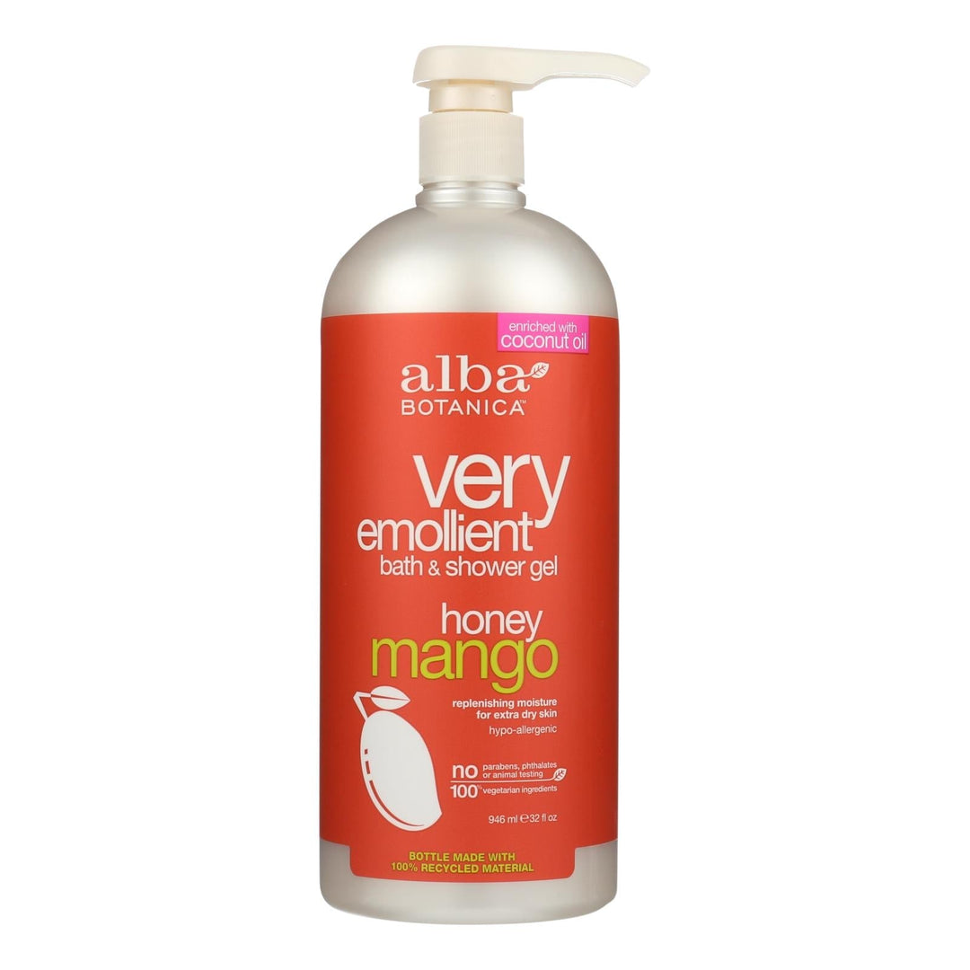 Alba Botanica - Very Emollient Bath And Shower Gel - Honey Mango - 32 Fl Oz - Maras Green