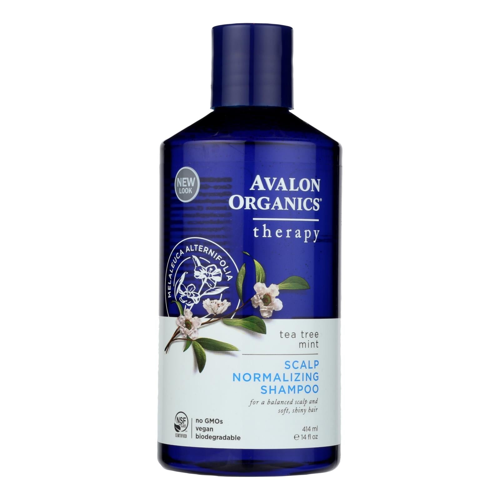 Avalon Organics Scalp Normalizing Shampoo Tea Tree Mint Therapy - 14 Fl Oz - Maras Green