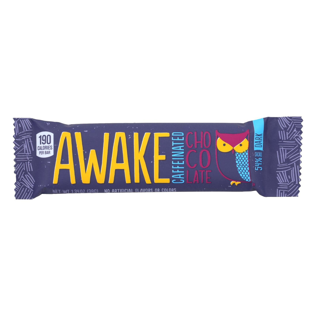 Awake Chocolate - Bar Caff Dark Chocolate - Case Of 12 - 1.34 Oz - Maras Green