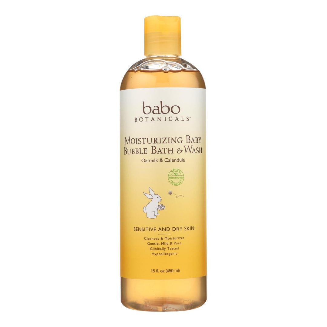 Babo Botanicals - Baby Bubble Bath And Wash - Moisturizing - Oatmilk - 15 Oz - Maras Green